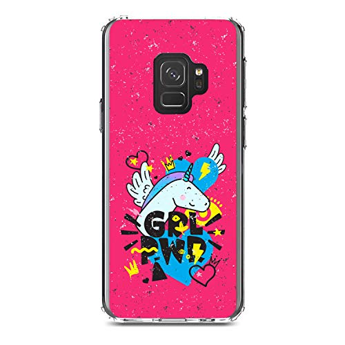 Girl Power - GRL PWR - Unicorn Hearts Graffiti On Clear Case