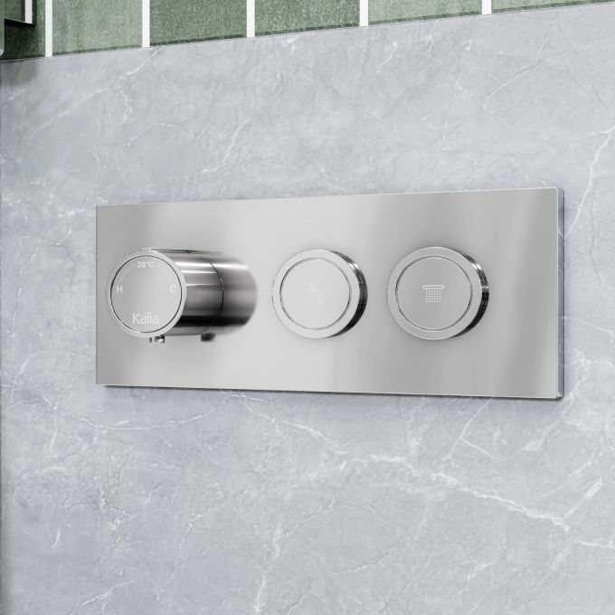 KALIA KAREO TB2 Thermostatic Shower System - 2-Way Push Button Ceiling Mount for Luxurious Spa-Like Bathroom Experience