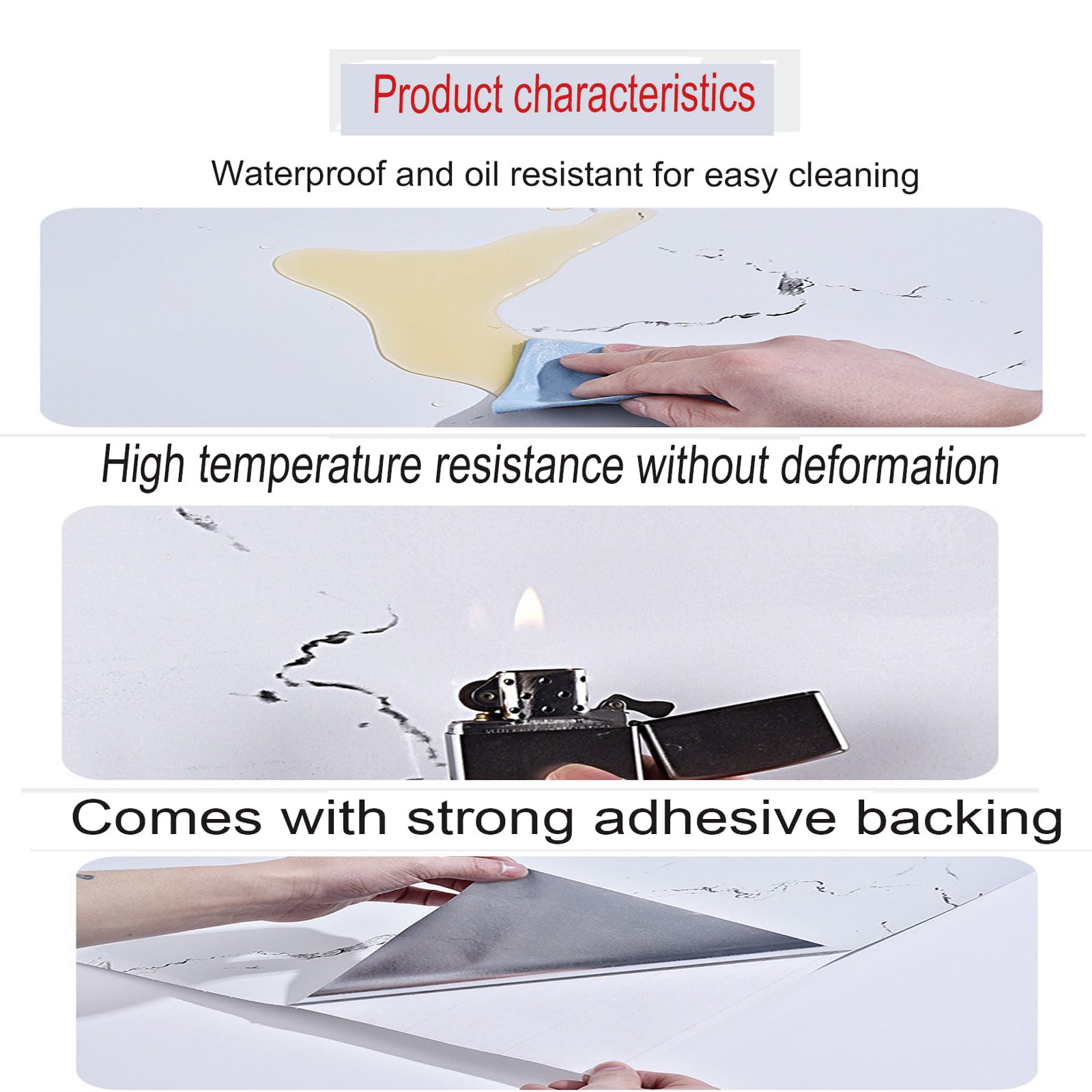 16.4 Feet/5m Self-Adhesive Marble Contact Paper - Peel and Stick Wallpaper for Kitchen Countertops, Shelves, Cabinets & Drawers - Removable Decorative Vinyl (23.6