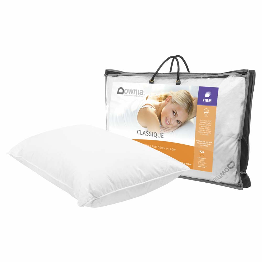 Classique 50 Collection Down & Feather Firm Pillow - Premium Support for Side & Back Sleepers - Perfect for Hotels, Guest Rooms & Luxury Bedding