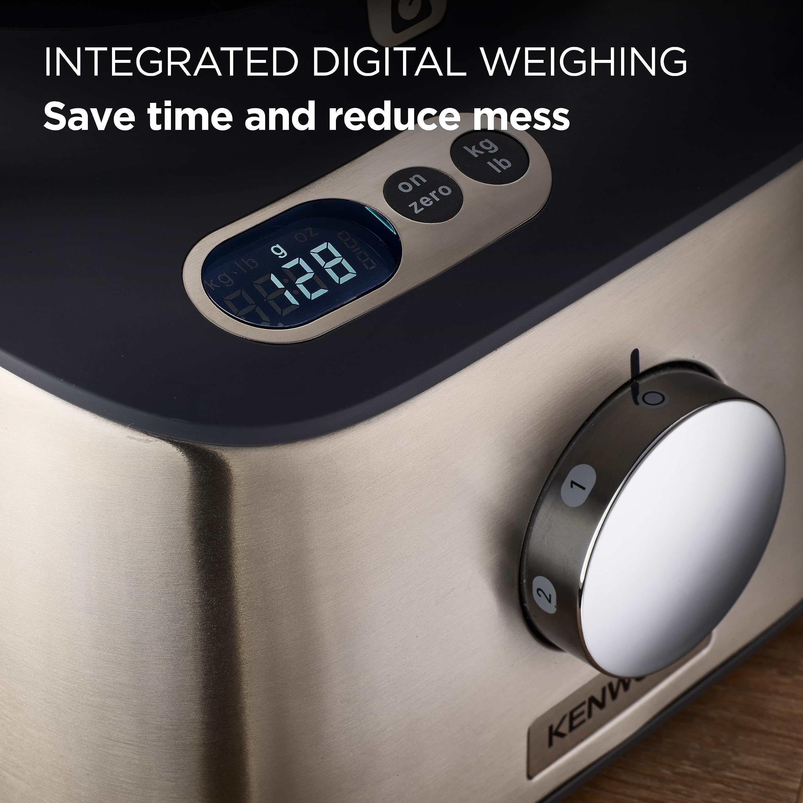 Kenwood Multipro Compact+ FDM312 SS 5-in-1 Food Processor with Digital Scale - 2.1L Stainless Steel Blender, Spice Mill & Smoothie Makers (800W) - Perfect for Kitchen, Meal Prep, Smoothies & Spice Grinding