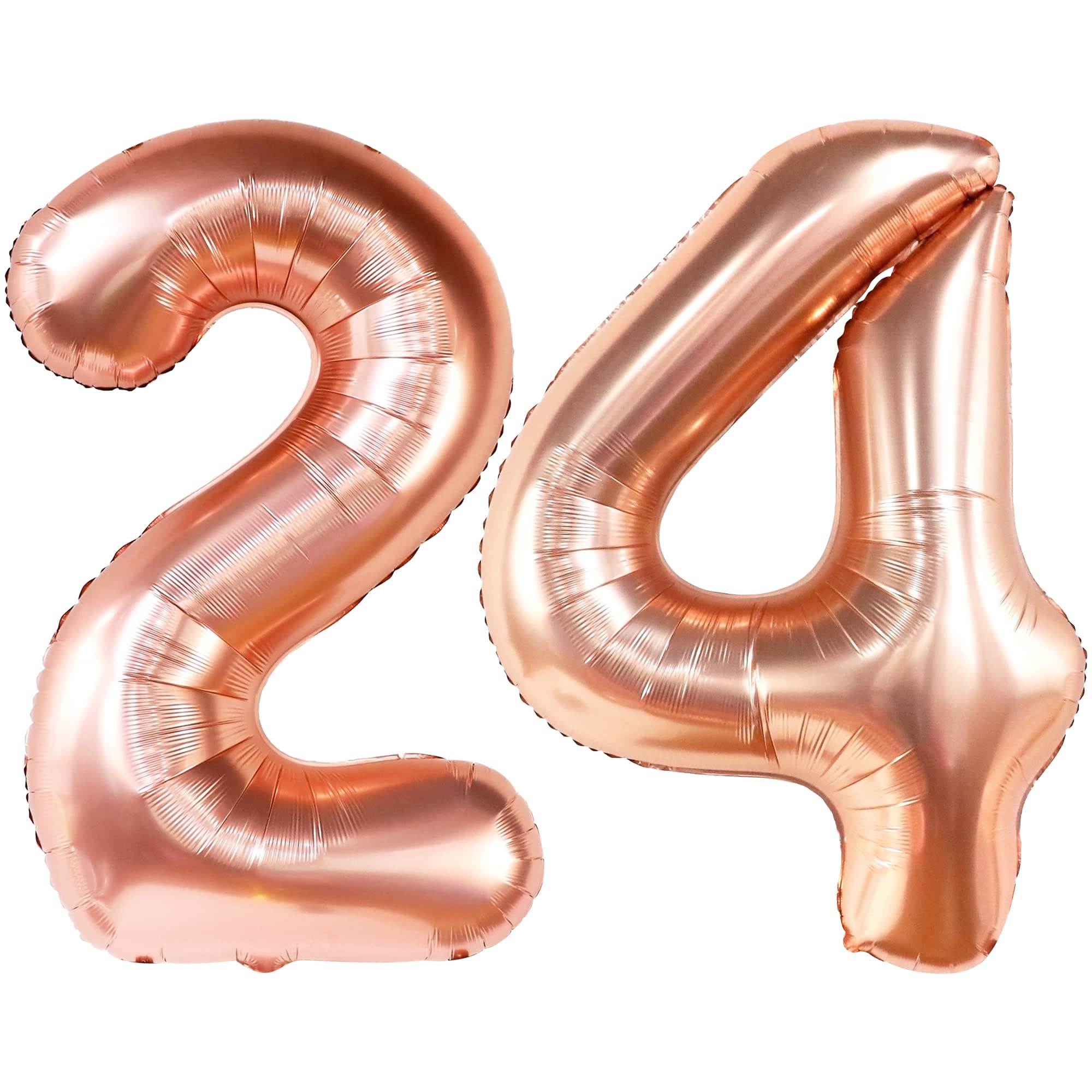 40 Inch Giant Rose Gold 24 Balloon Numbers | Mylar 24th Birthday Decorations for Women, Cheers to 24 Years Party Supplies | Perfect for Birthday Parties, Anniversaries & Photo Backdrops