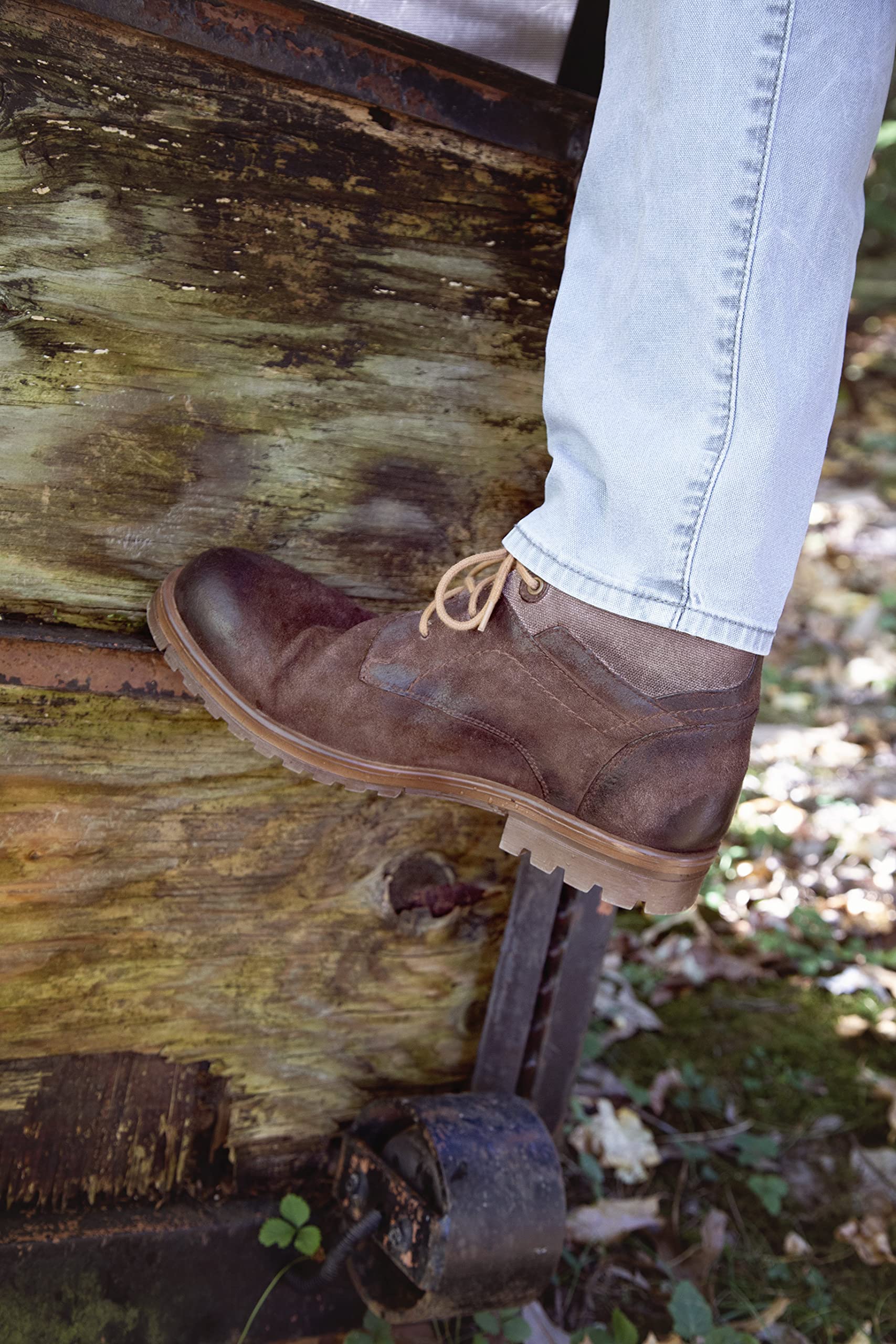 Men's York Town Genuine Leather Distressed Cushioned Chukka Boots - Comfortable Testosterone Shoes for Casual Wear & Outdoor Activities