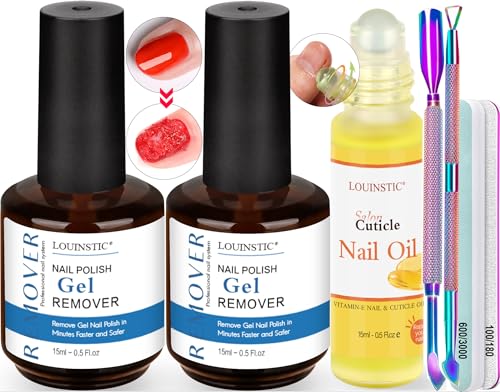 2PCS Gel Remover & Cuticle Oil & Manicure Tools