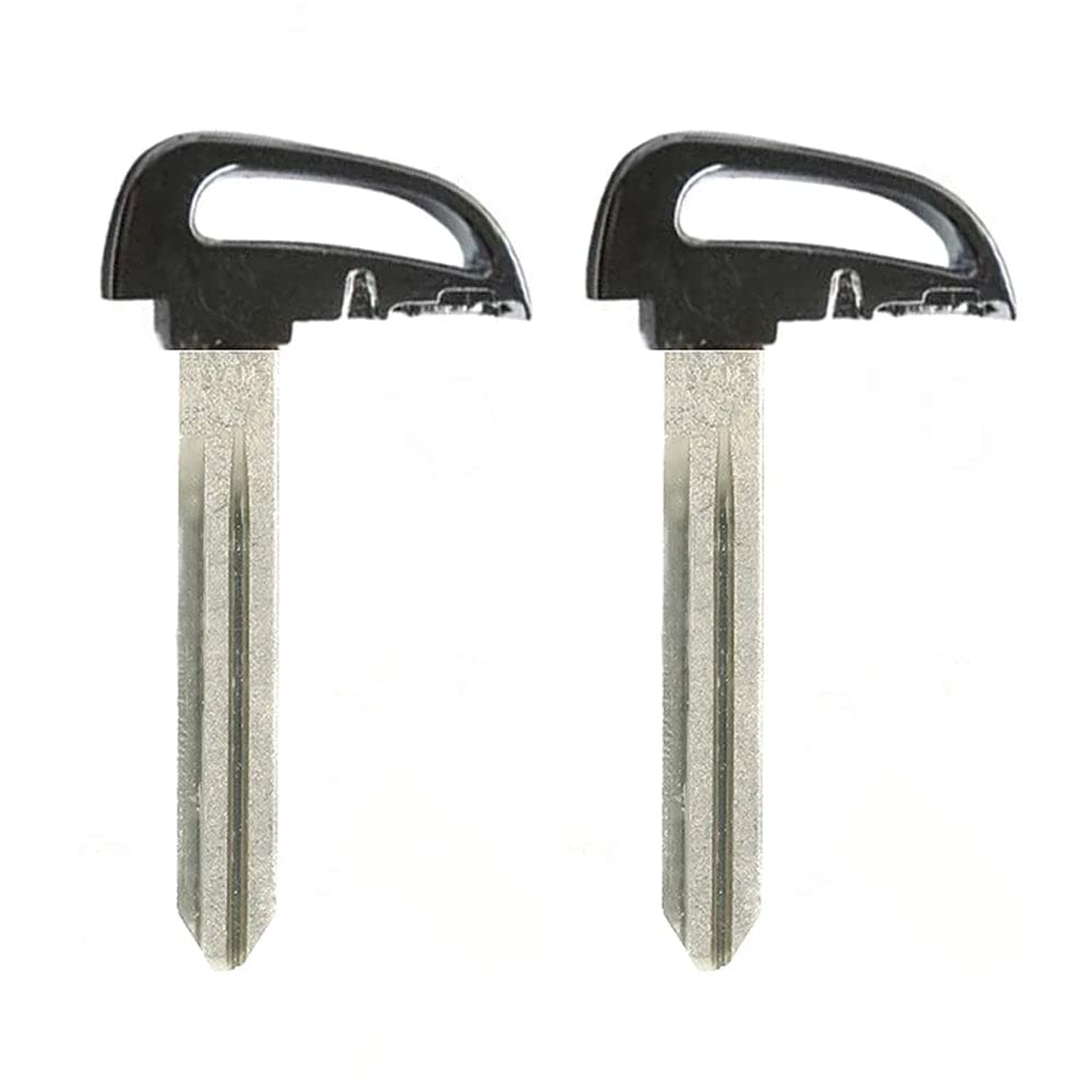 AKS Keys Uncut Smart Emergency Key Blade Insert - Compatible with Hyundai Elantra (2011-2020 Models) - 2 Pack Replacement Key Blades for Car Lockout Emergencies & Spare Key Making