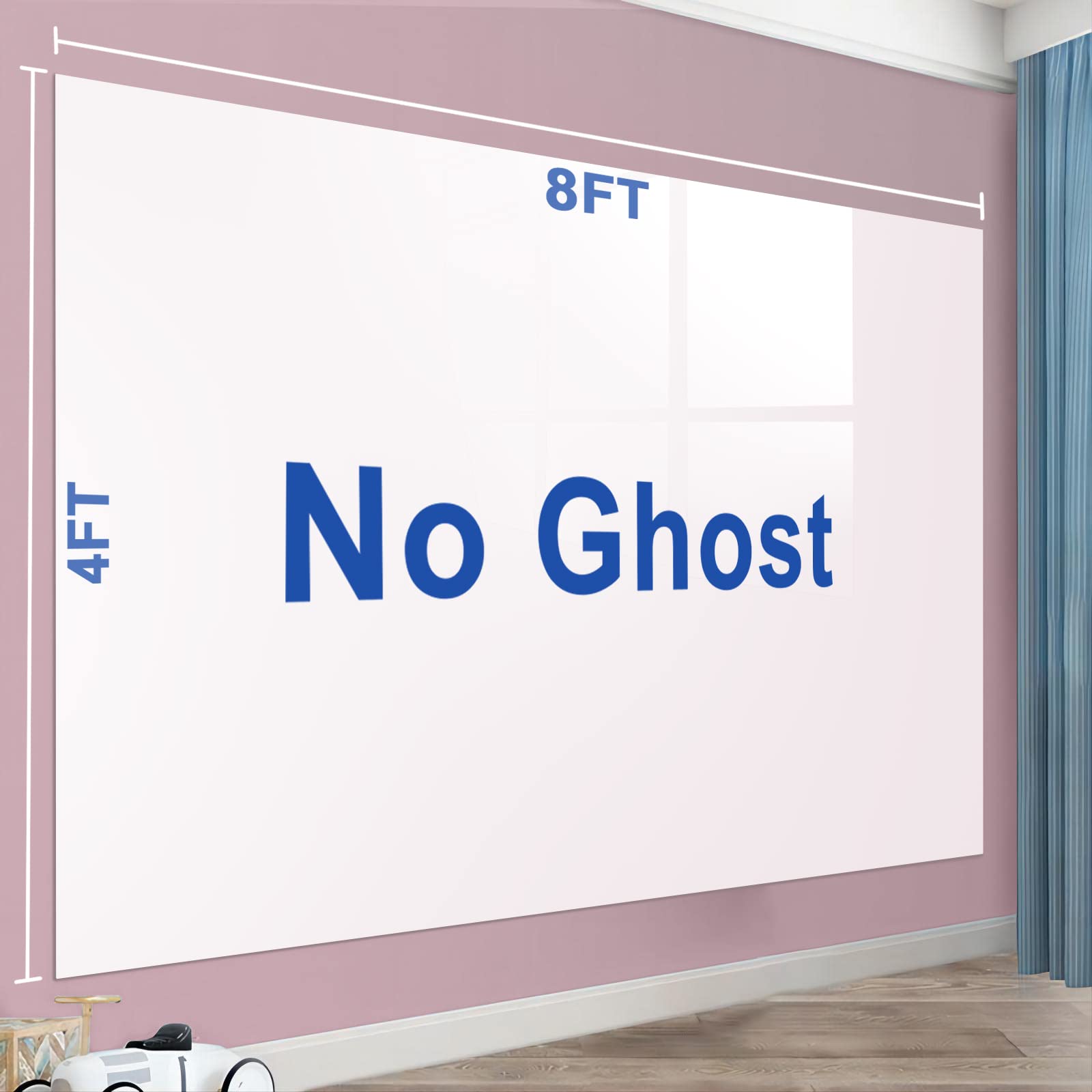 Nortix White Board Sticker Roll - 4x8ft Dry Erase Contact Paper, Stain-Proof Wall Decal for Home, Office & Classroom - Peel & Stick Whiteboard Surface for Notes, Reminders & Creative Projects