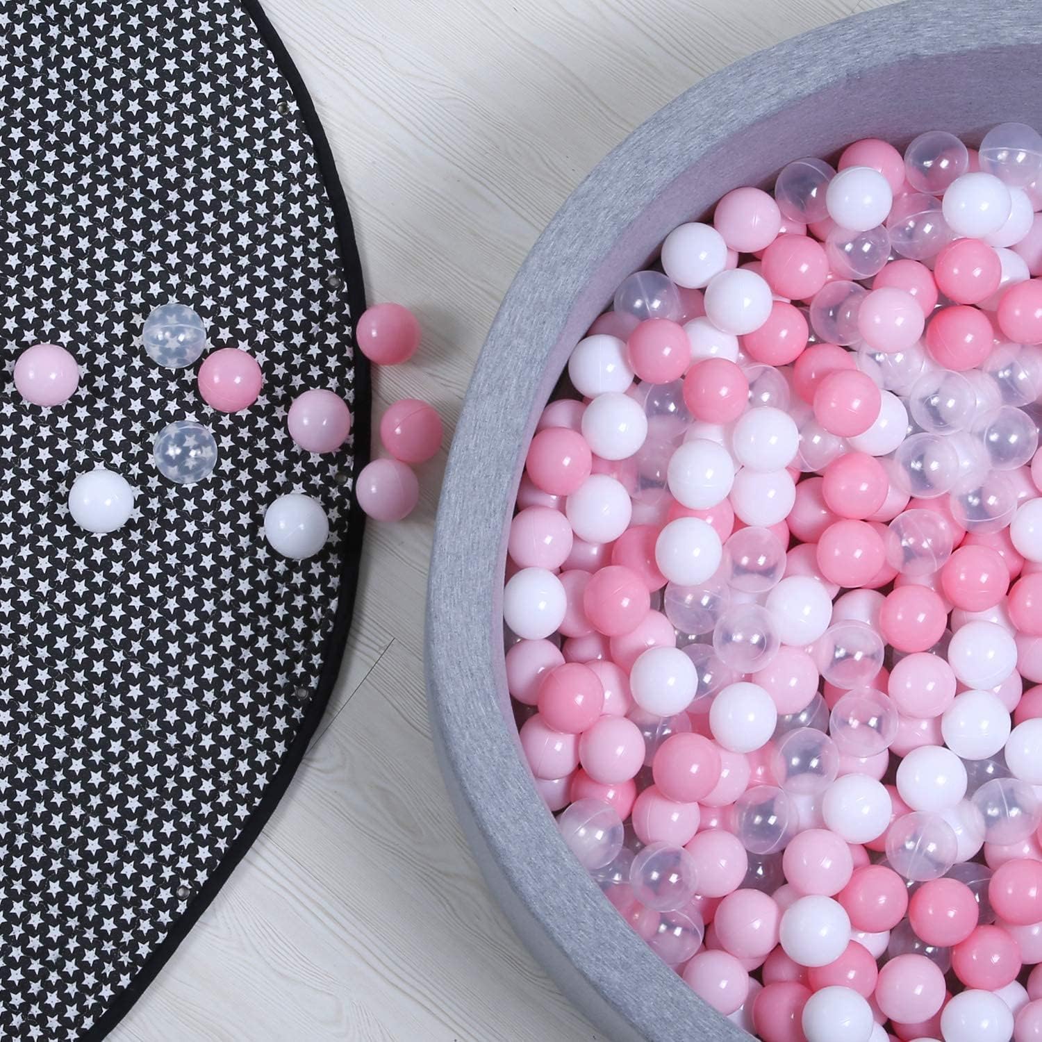 YUFER 1000 Pink Ball Pit Balls for Kids - Non-Toxic Plastic Play Balls for Toddlers, Baby Ball Pit, Sensory Play, Birthday Party Supplies & Indoor Playroom Decor - Perfect for Ball Pools, Daycare Centers & Kids' Party Games