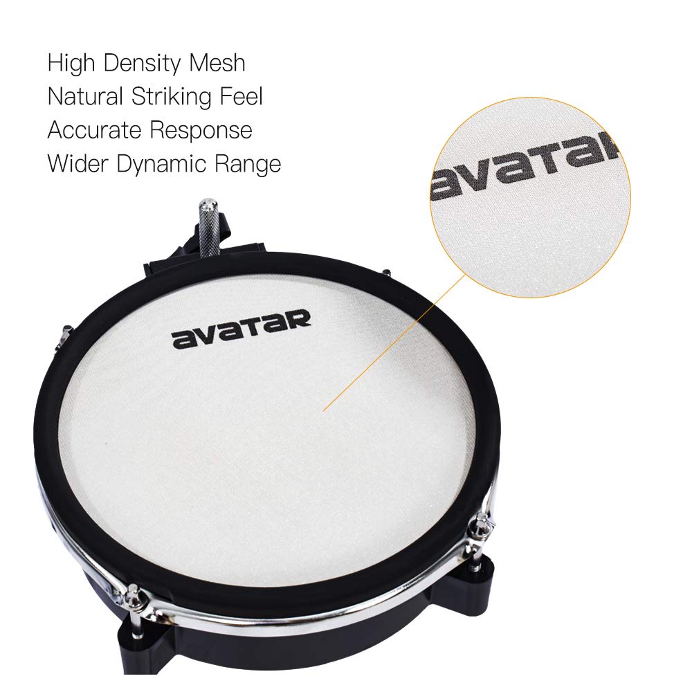 8 Inch Dual-Zone Mesh Drum Pad for Electronic Drum Set - Snare/Tom Trigger with Clamp & 6.5ft Cable | Perfect for Home Practice, Studio Recording & Live Performances