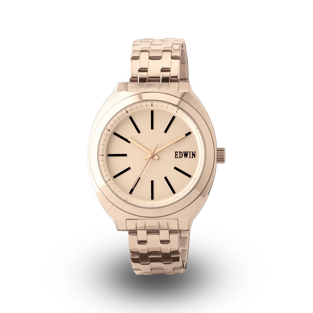 Edwin ERA Women's Rose Gold Stainless Steel Watch with Rose Gold Dial & Band - Elegant Dress Watch for Work, Date Night & Special Occasions