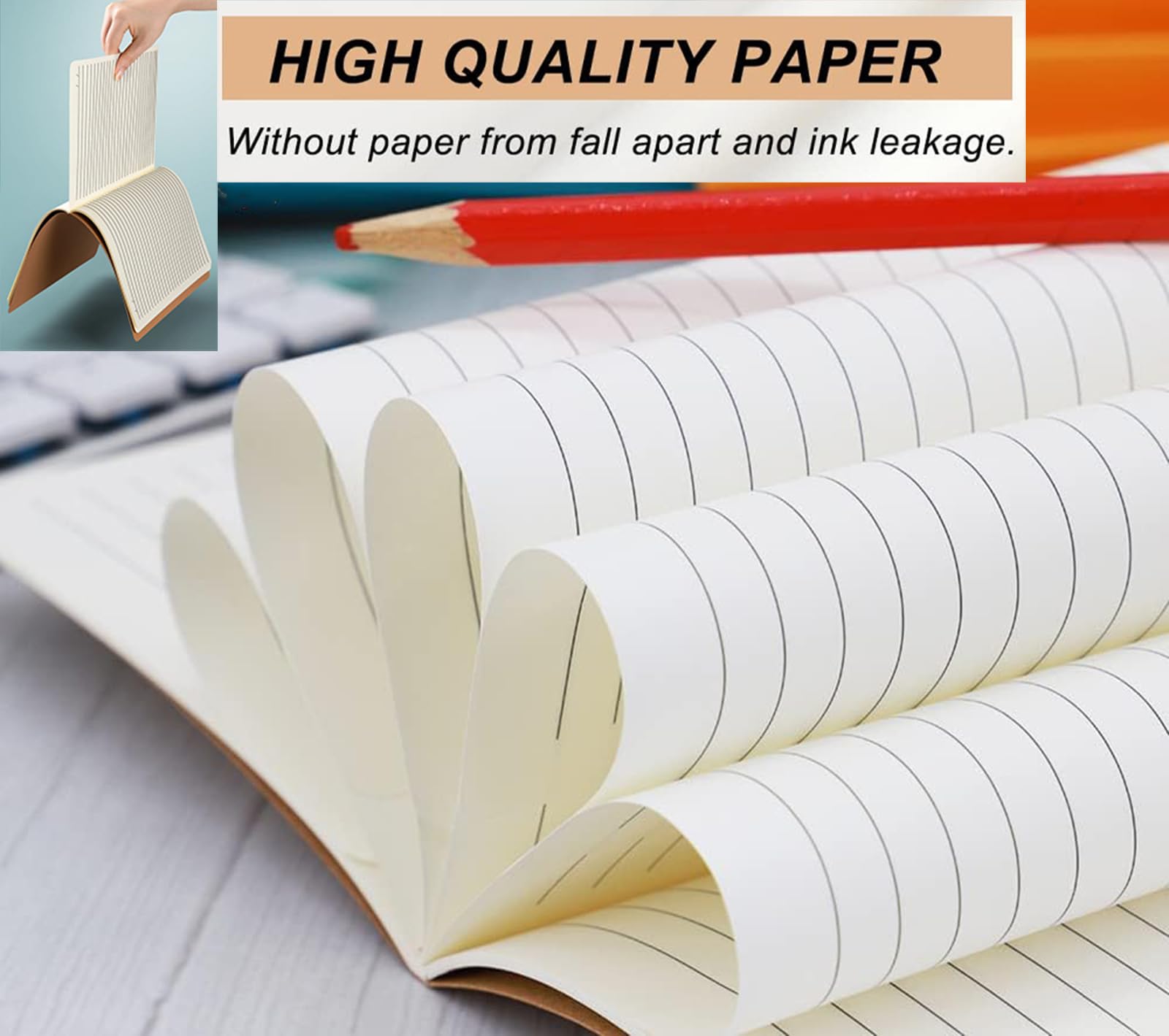 12-Pack A5 Lined Notebooks with Kraft Cover - College Ruled Writing Journals for School, Office & Travel - 60 Pages, 8.3