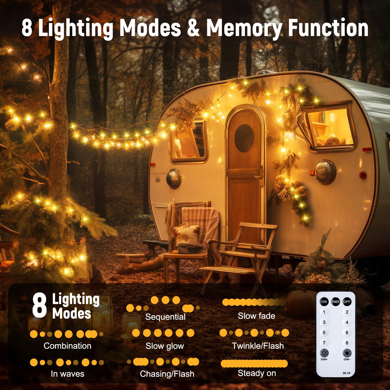 Minetom 100 LED String Lights - 39.5 Ft USB Plug-in Twinkle Fairy Lights with 8 Modes & Remote Control | Warm White Indoor String Lights for Bedroom, Classroom, Christmas Tree, Party & Wedding Decorations | Perfect for Home Ambiance, Holiday Lighting & Special Events