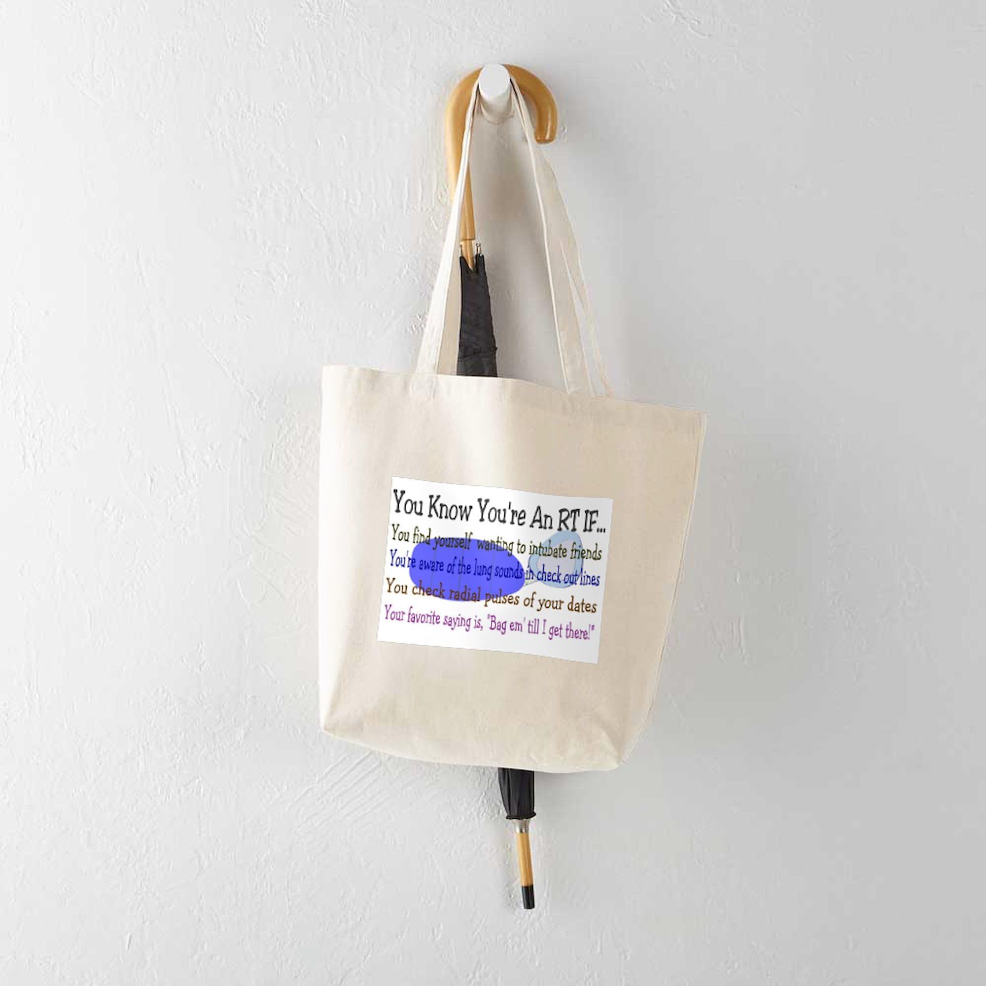Respiratory Therapy III Tote Bag - Natural Canvas Reusable Shopping Bag for Nurses, Medical Students & Healthcare Professionals - Perfect for Work, School & Grocery Shopping