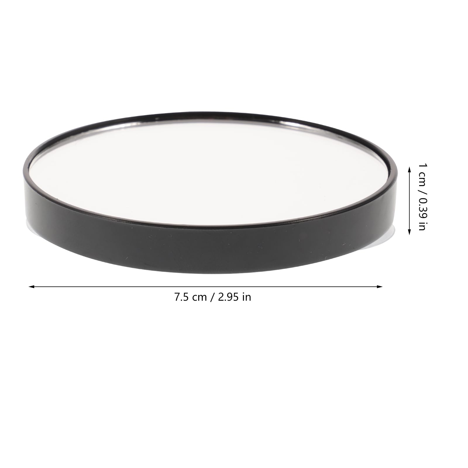 HEALLILY 7.5cm 5X Magnifying Glass Mirror - Small Round Wall Mirror for Makeup, Cosmetic, Bathroom with Suction Cups (Black) - Perfect for Travel, Home Vanity & Professional Salon Use