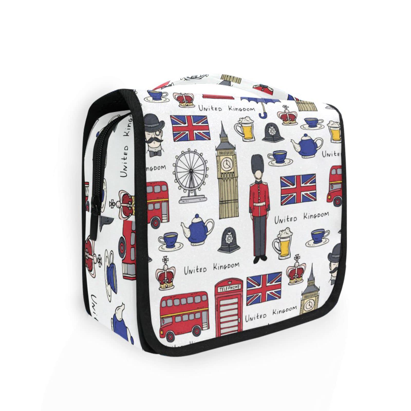 Cute Cartoon Hanging Travel Toiletry Bag with Hook - Portable Expandable Makeup Organizer, Cosmetic Case & Shower Bag for Women & Men - Perfect for Air Travel, Camping & Gym Essentials