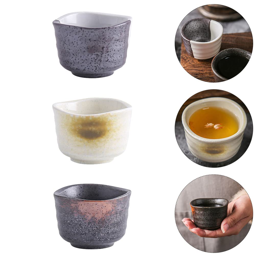 Hemoton 3-Piece Ceramic Sake Set - Japanese Sake Cups, Serving Bottle & Dish - Traditional Sake Drinking Accessories for Home, Restaurant & Gift Giving
