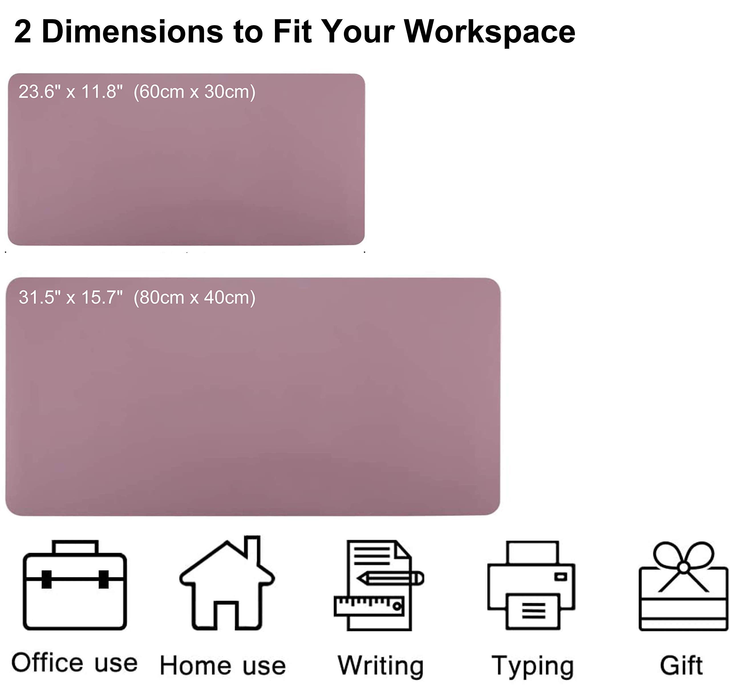 Premium Dual-Sided PU Leather Desk Pad & Mouse Mat - Non-Slip Waterproof Office Desk Protector for Laptop, Writing & Work (23.6