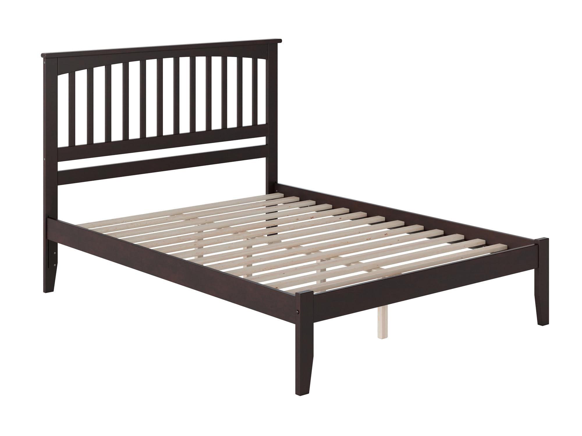 AFI Mission King Platform Bed with USB Charger - Espresso Wooden Bed Frame for Modern Bedrooms - Perfect for Home, Apartment, and Guest Room Use