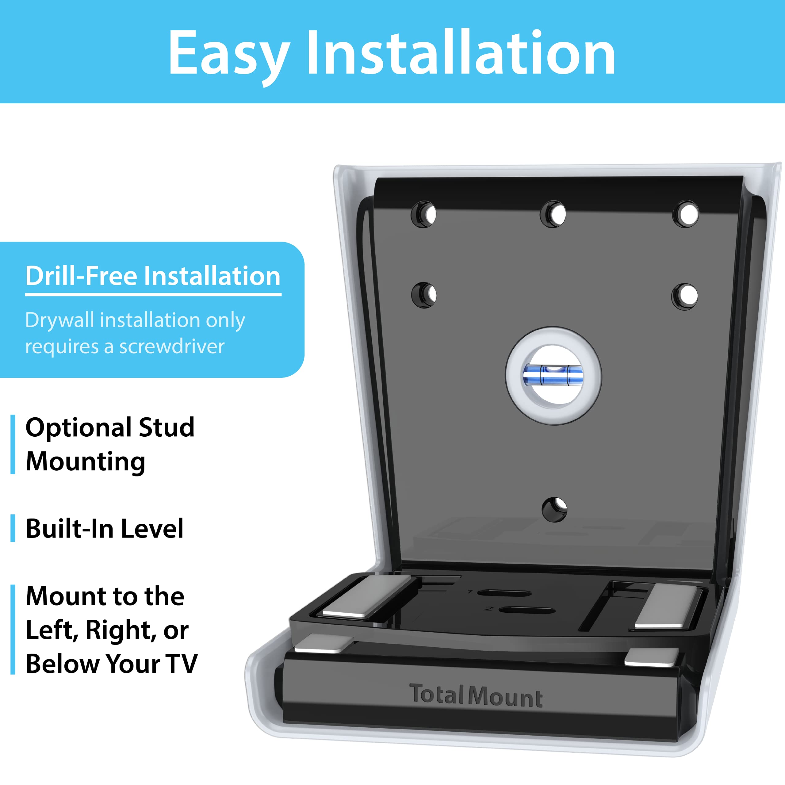 TotalMount Bundle for Nintendo Switch and PS5 - Universal Wall Mount Kit with Adjustable Stand for Gaming Consoles - Perfect for Bedroom, Living Room, and Game Room Setup