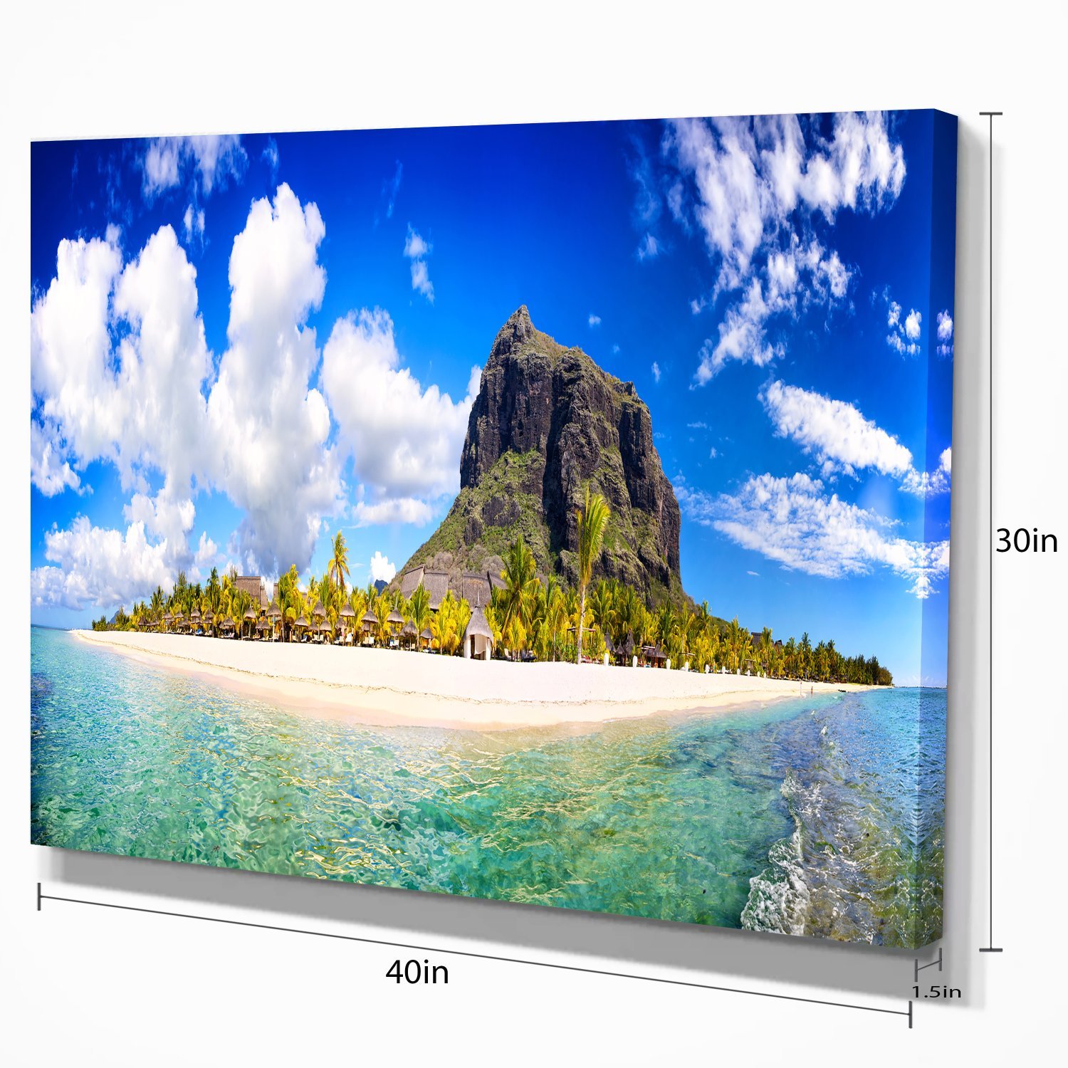 Stunning Mauritius Beach Panorama Canvas Art Print - Tropical Coastal Wall Decor for Living Room, Bedroom & Office