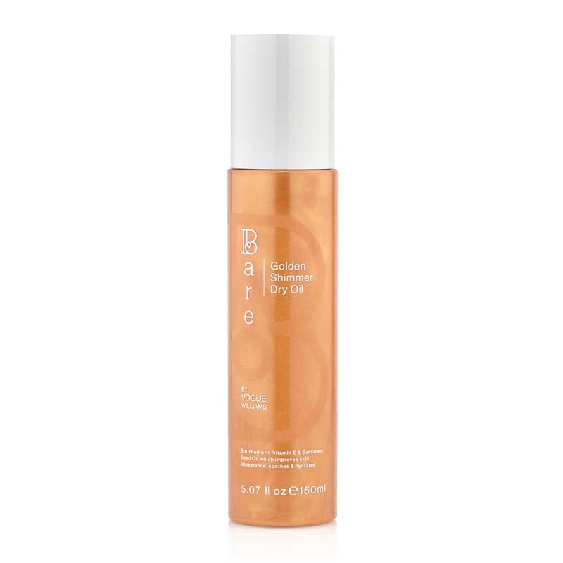 Bare by Vogue Golden Shimmer Dry Oil - Lightweight Body Glow for Summer, Beach & Special Occasions | Hydrating & Non-Greasy Formula