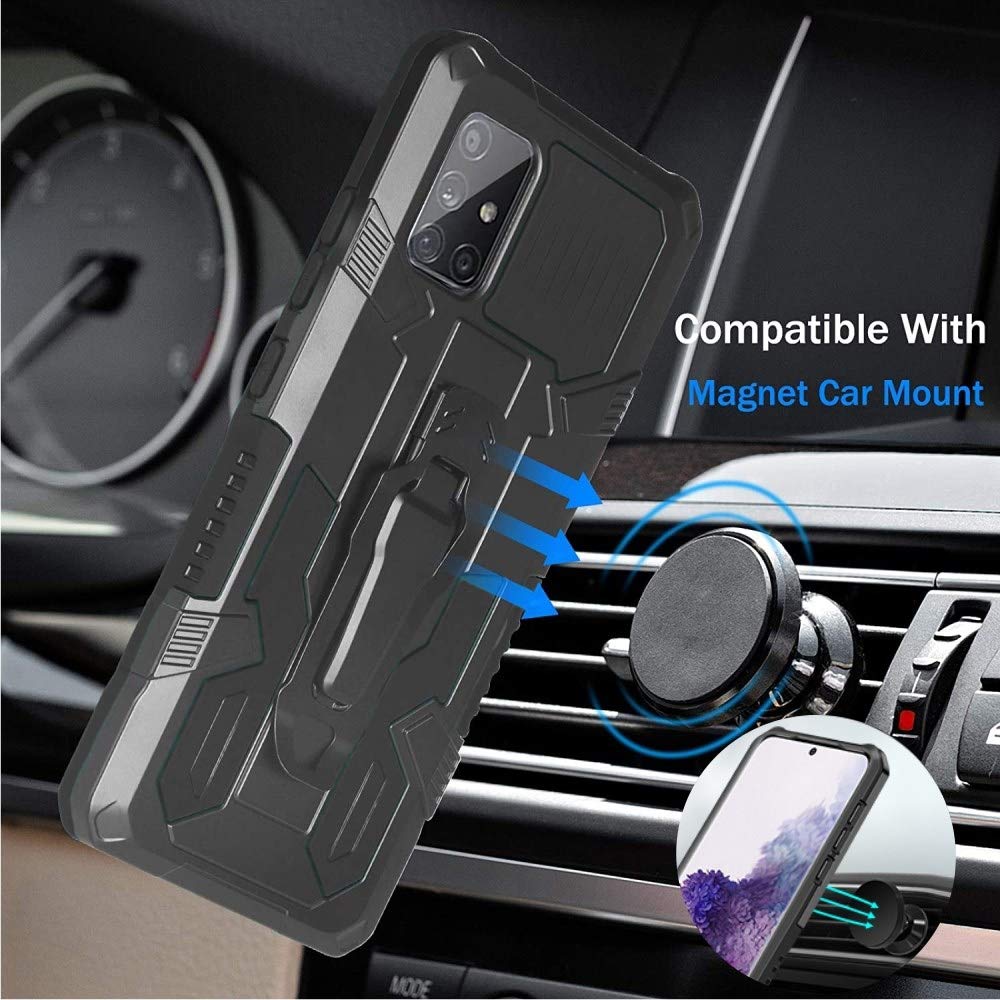 Folmeikat Samsung Galaxy A51 5G Case (2020 Model Only) - Military Grade Protection with Built-in Screen Protector, Belt Clip & Kickstand - Shockproof Phone Cover for 6.5