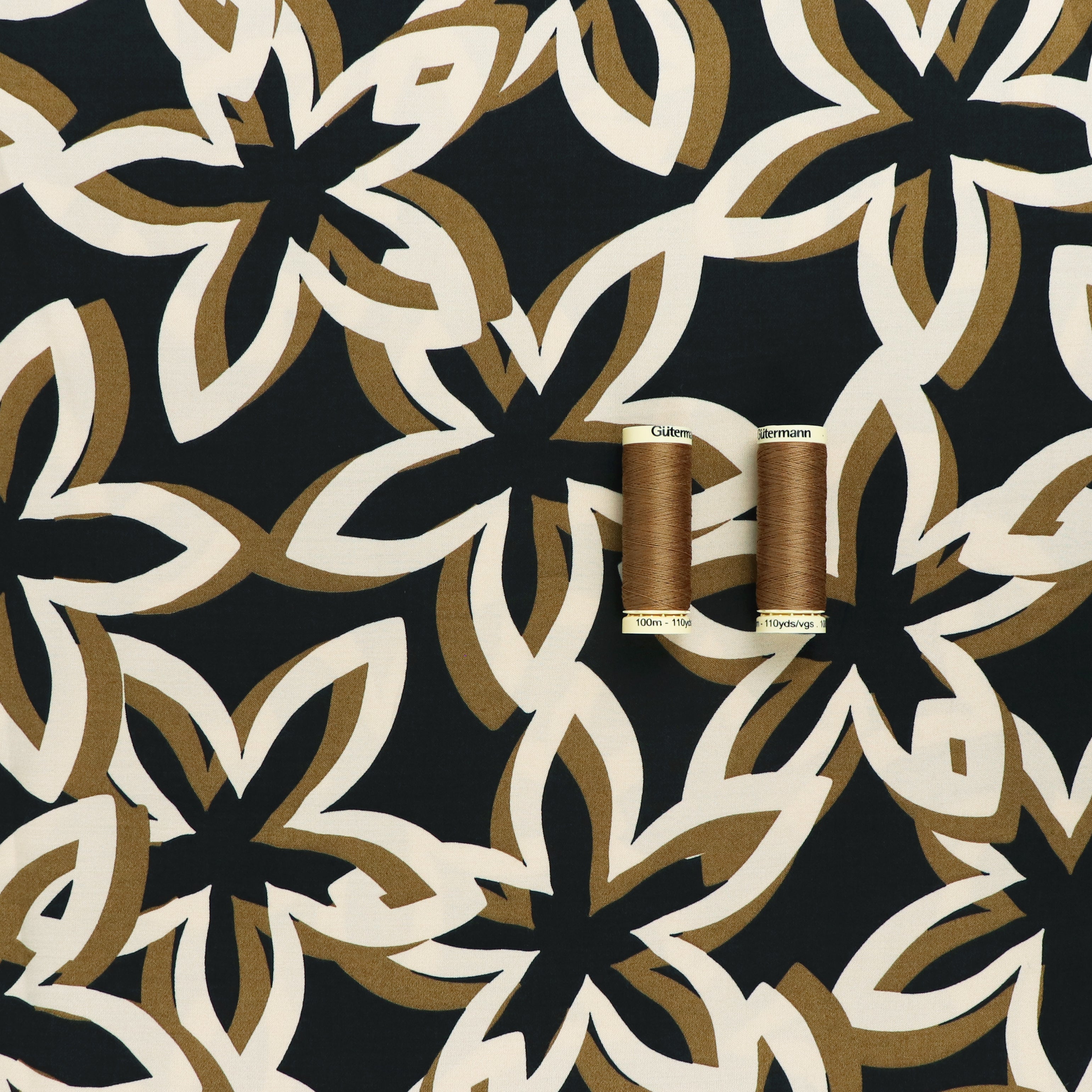 Luxury Viscose Satin Fabric with Star Floral Pattern - Perfect for Dresses, Scarves & Home Decor