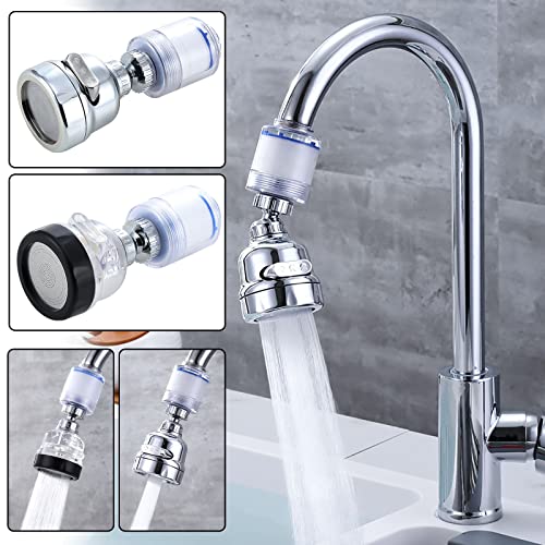 MIANHT Pressurized Splash-Proof Water Filter Faucet Attachment - Kitchen & Bathroom Tap Water Booster Nozzle for Washing Dishes, Shampooing, and Cleaning Towels (Black) | Durable & Efficient for Daily Household Use