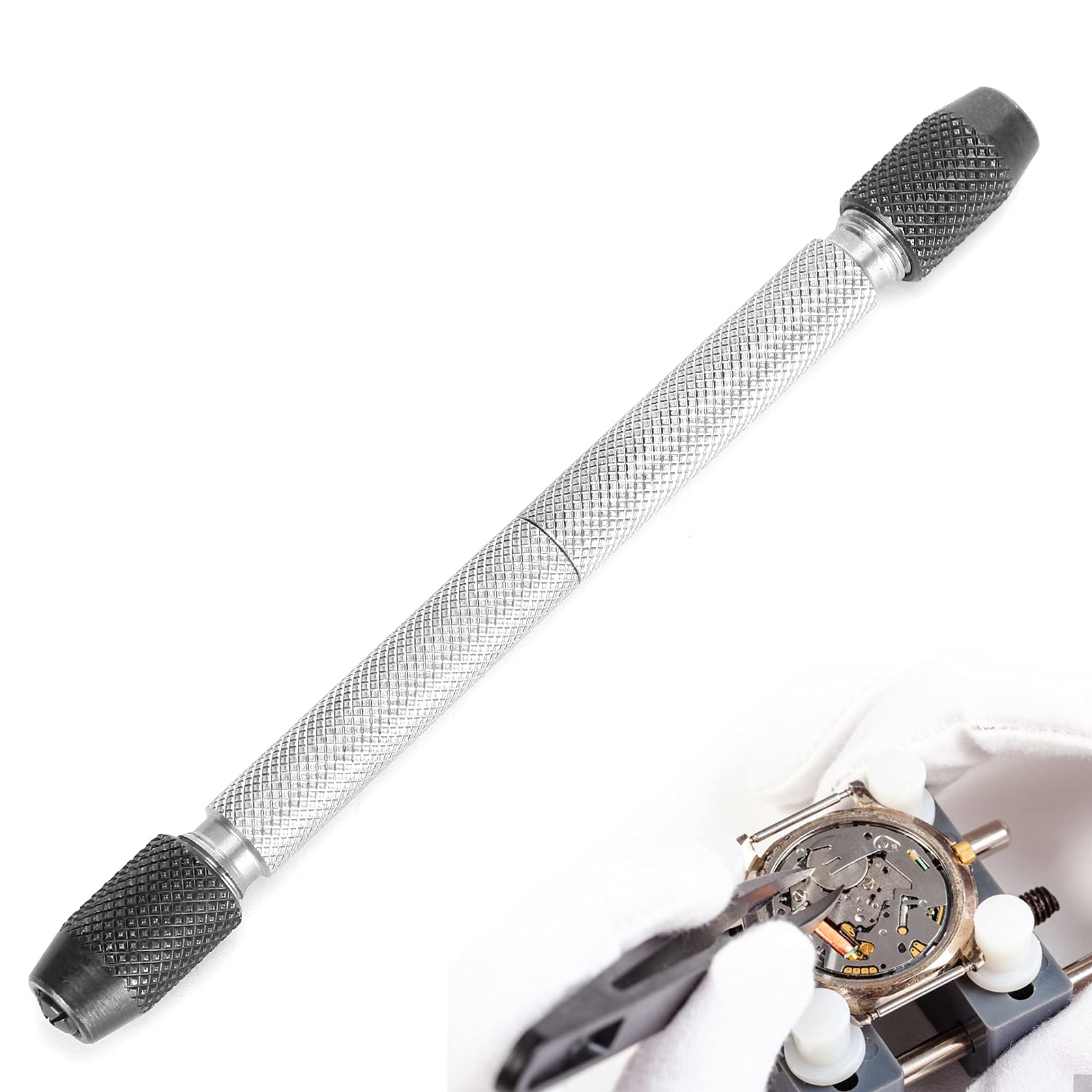 **Steel Watch Pin Vise - Compact & Ergonomic Watch Hand Drill for Easy Watch Maintenance & Repair | Perfect for Watchmakers & DIY Enthusiasts**
