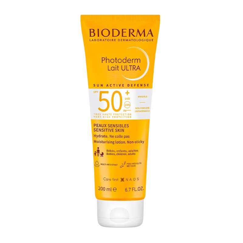 Bioderma Photoderm Lait Ultra SPF 50+ Sunscreen Lotion - Lightweight, High Protection Face & Body Sunscreen for Sensitive Skin - Perfect for Beach, Outdoor Activities & Daily Use
