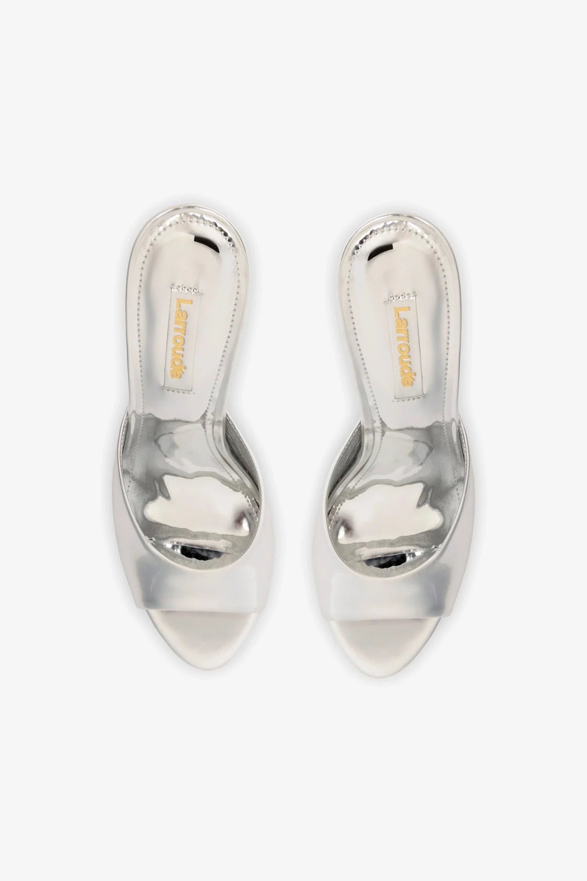 Silver Specchio Jasmine Hi Mule Shoes - Women's Fashion Block Heel Sandals for Party, Wedding & Evening Occasions