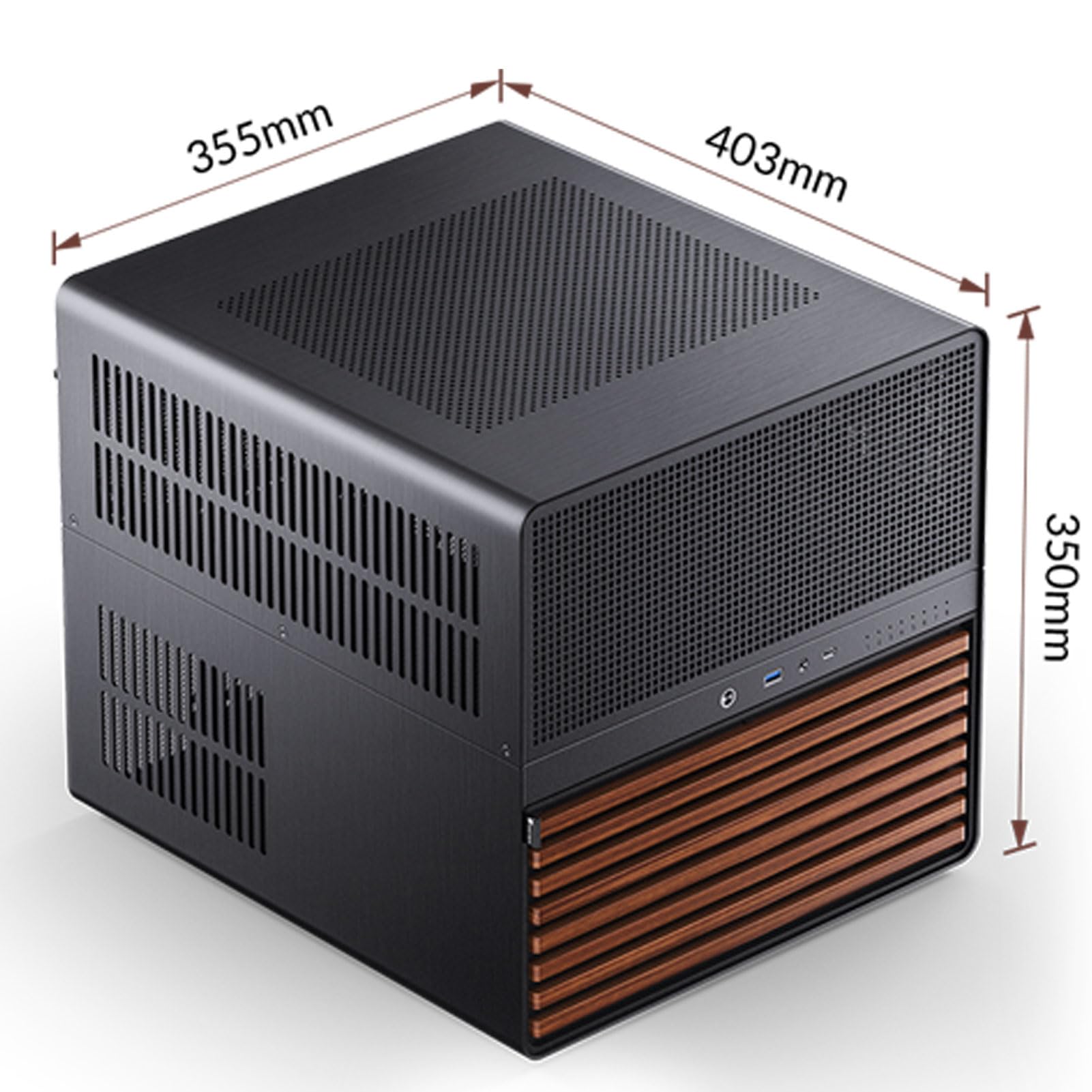 JONSBO N5 NAS PC Case - E-ATX Computer Chassis with 12HDD & 4SSD Bays, Supports 4 GPUs, 330mm E-ATX Motherboard, ATX PSU, 3 Built-in Fans, 8 PCI Slots & Solid Wood Veneer - Perfect for Home Servers, Gaming Rigs, and Workstation Builds
