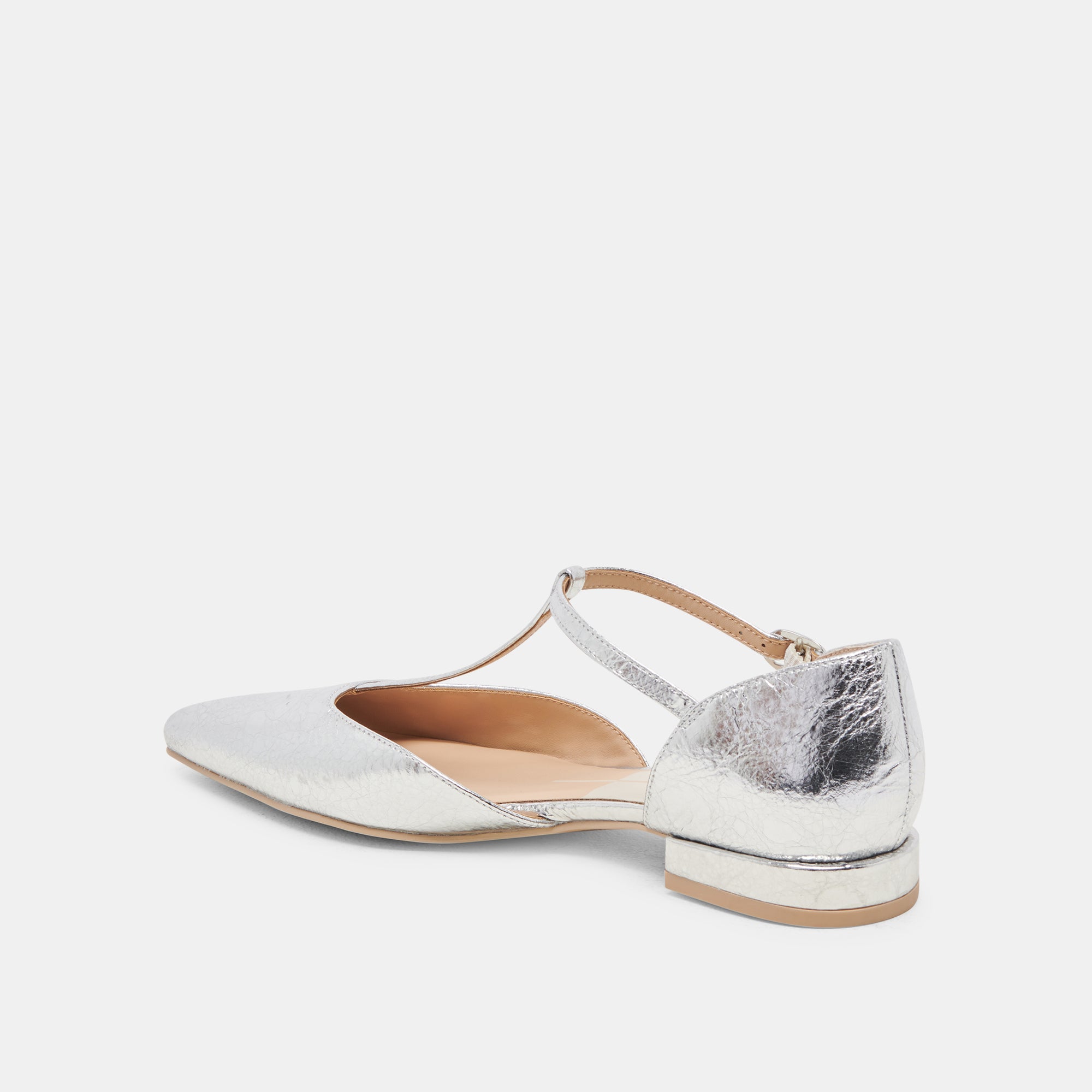 Distressed Leather Peaty Flats Silver - Stylish & Comfortable Women's Shoes for Casual Wear & Everyday Outfits