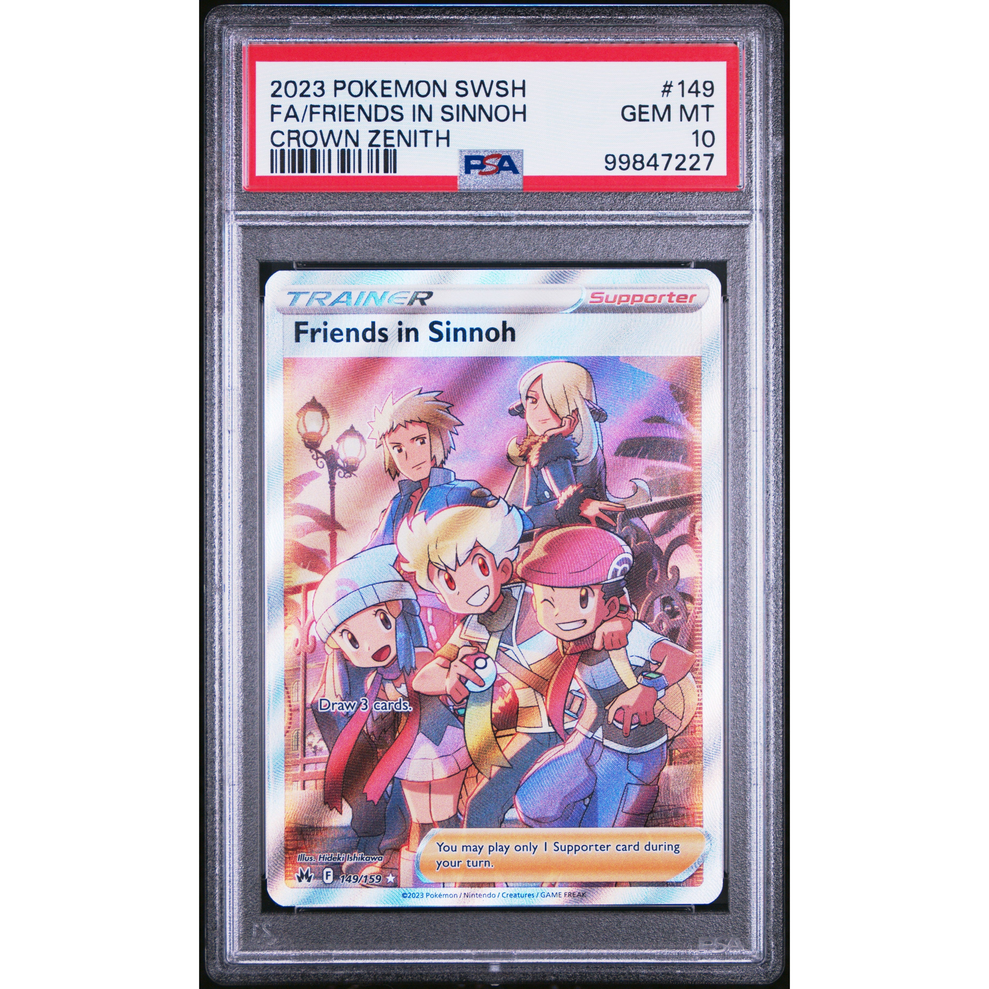 2023 Pokemon Crown Zenith Friends in Sinnoh 149/159 PSA 10 Graded Card - Rare Collectible for Trading Card Game (TCG) Enthusiasts & Pokemon Fans - Perfect for Display, Gaming, and Investment Collections