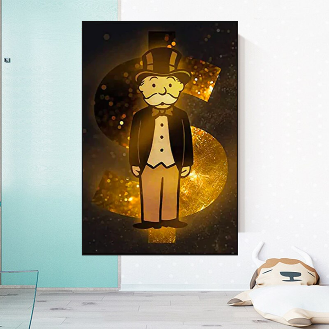 Alec Monopoly Man Gold Figurine - Unique Collectible Art Piece for Home Decor, Office Display & Pop Culture Enthusiasts