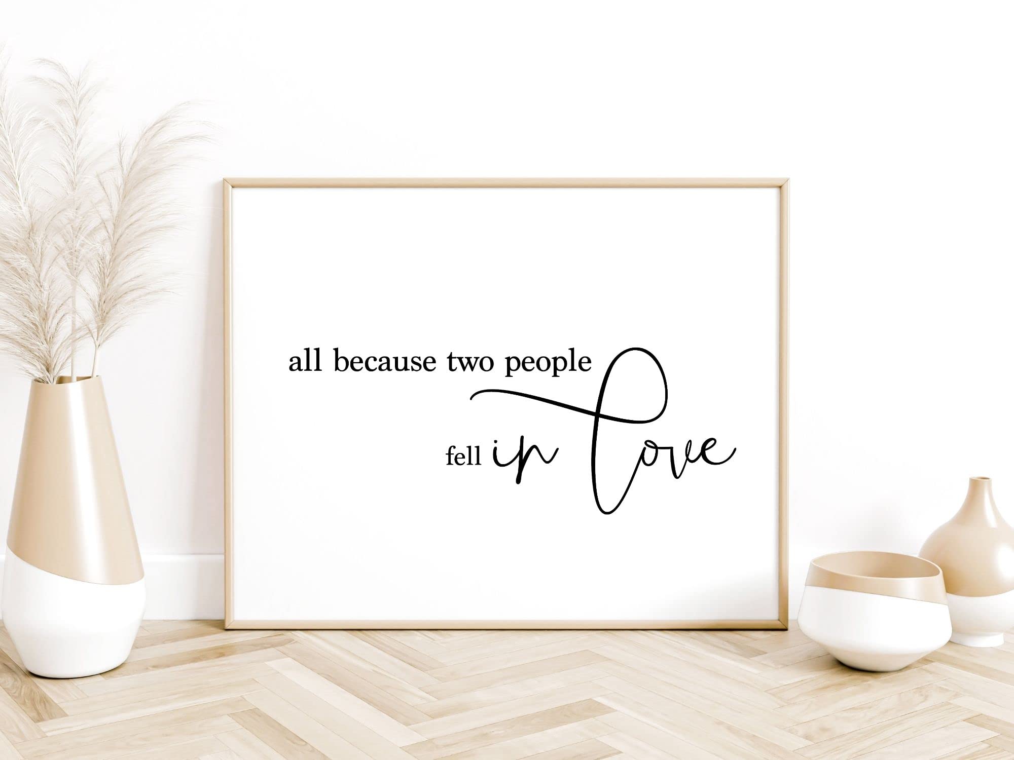 Romantic Love Wall Sign for Couples - Bedroom Decor Above Bed, 8.5x11