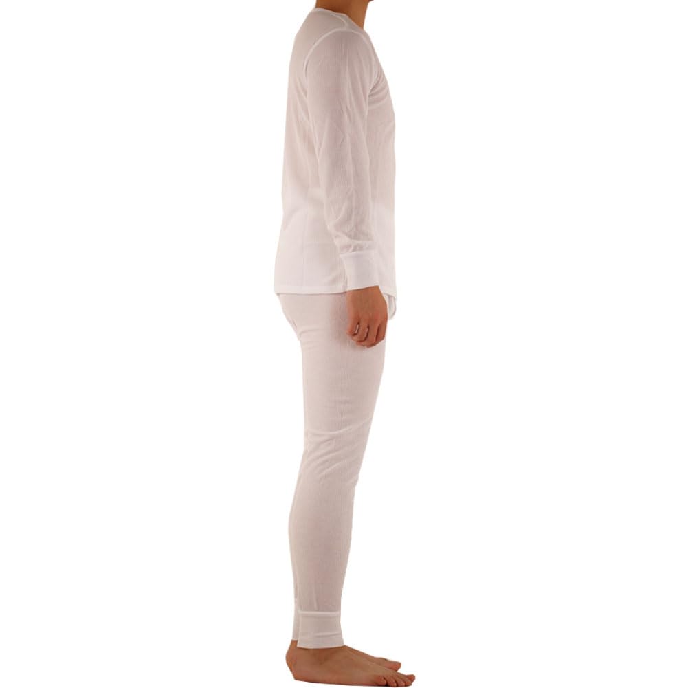 SLM ThermaTek Men's 100% Cotton Thermal Underwear Set - Warm Waffle Knit Long Johns for Winter & Cold Weather - Perfect for Skiing, Hiking & Outdoor Activities