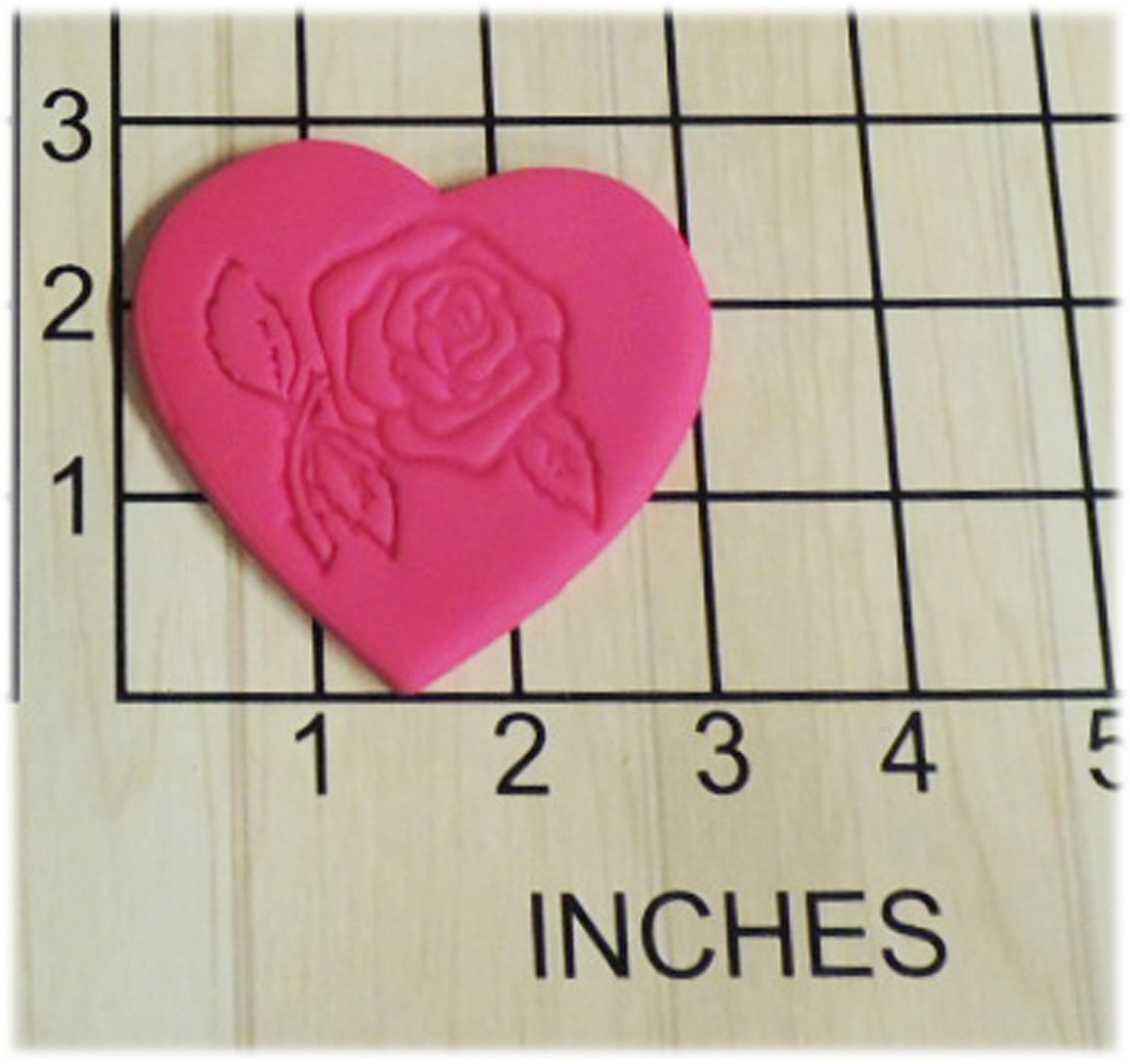 Rose in Heart Fondant Cookie Cutter and Stamp Set #1316 - Perfect for Valentine's Day, Wedding, and Anniversary Baking Decorations