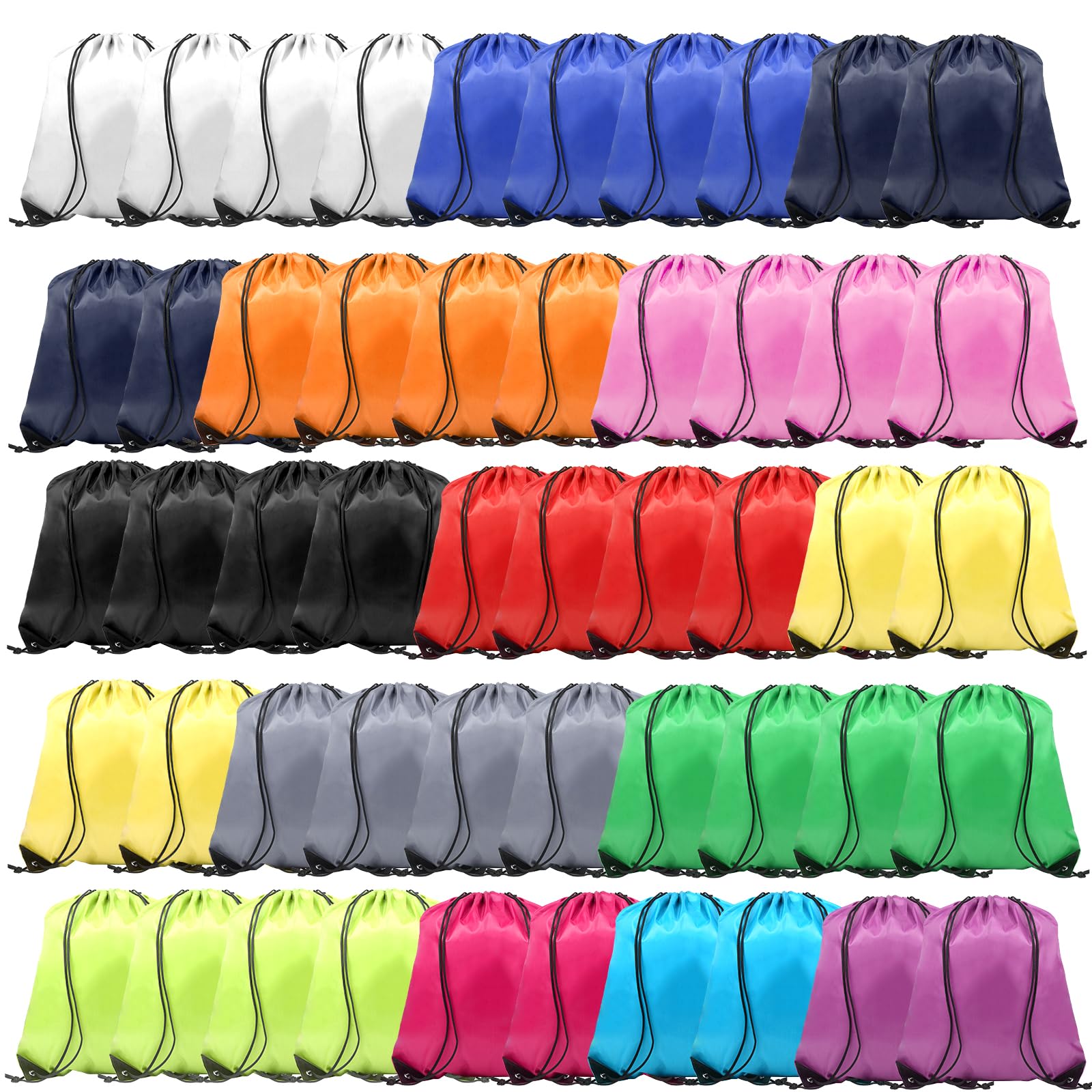 Oziral Drawstring Backpack - Lightweight Nylon Cinch Sack for Women, Gym, Travel & Sports | Bulk Pack of Durable Drawstring Bags for School, Beach, Shopping & Everyday Use