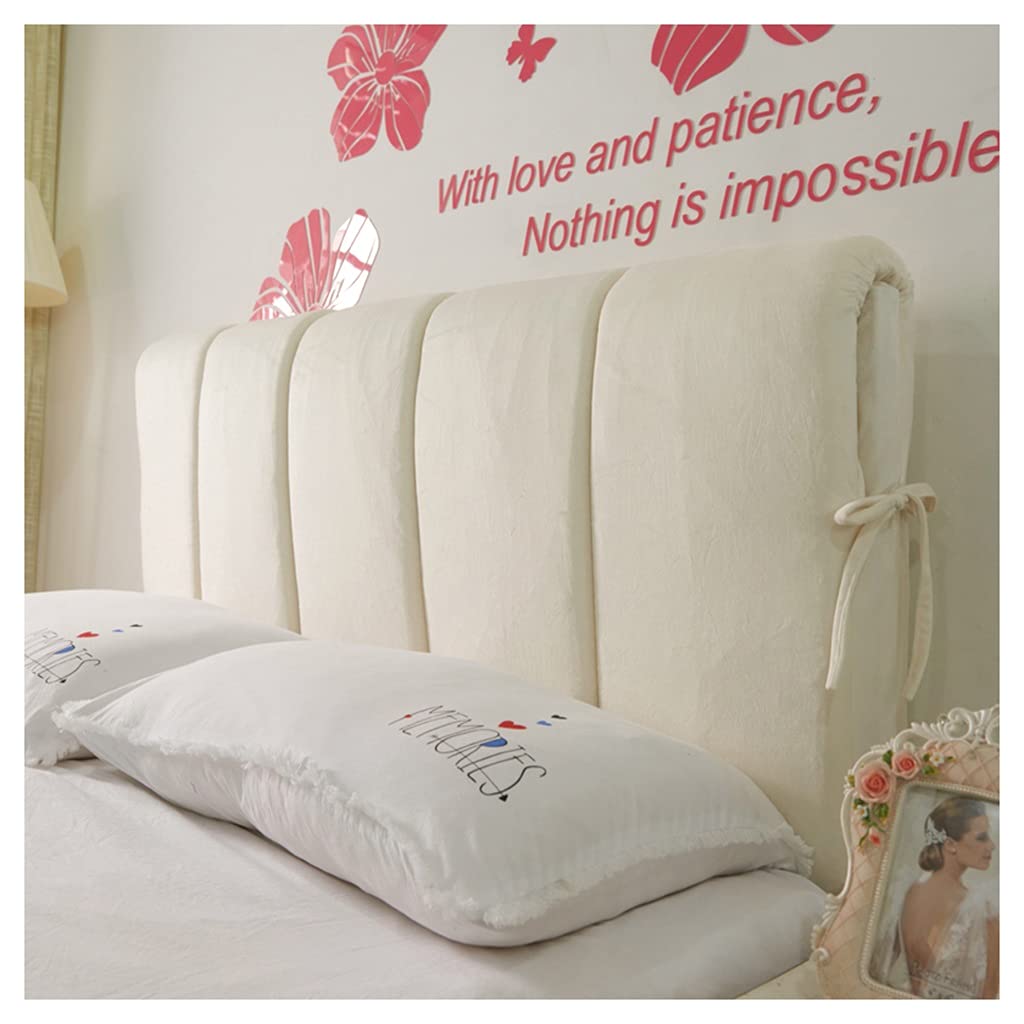 Stretch Solid Color Headboard Cover Slipcover - Twin, Queen, Full, King Size - Dustproof Protector for Bed, Sofa & Furniture (White, 1.5m) - Perfect for Home Decor, Bedroom Makeover & Dust Protection