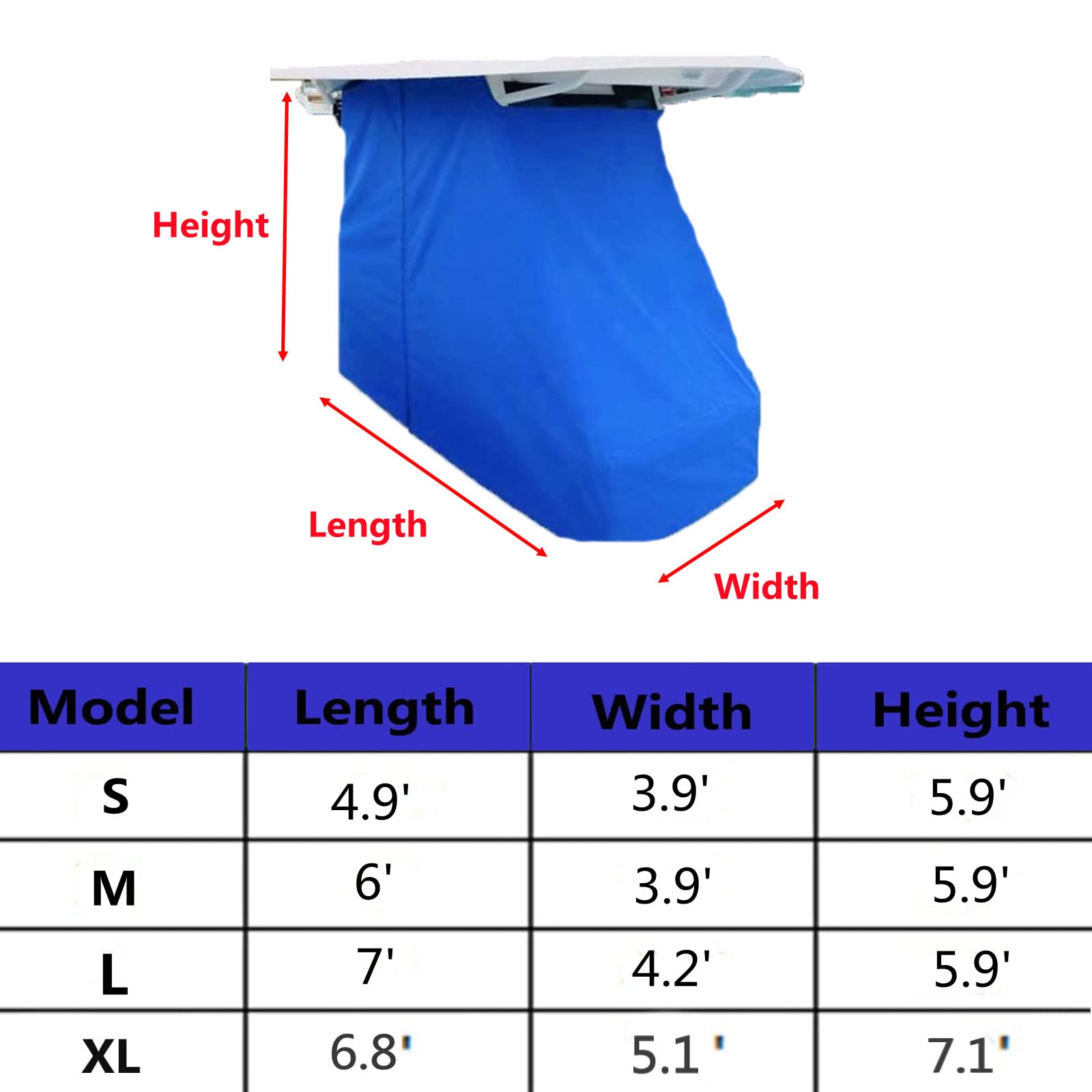 Universal Boat T-Top Center Console Cover - Waterproof Polyester Fabric Protective Cover for Trailering (72