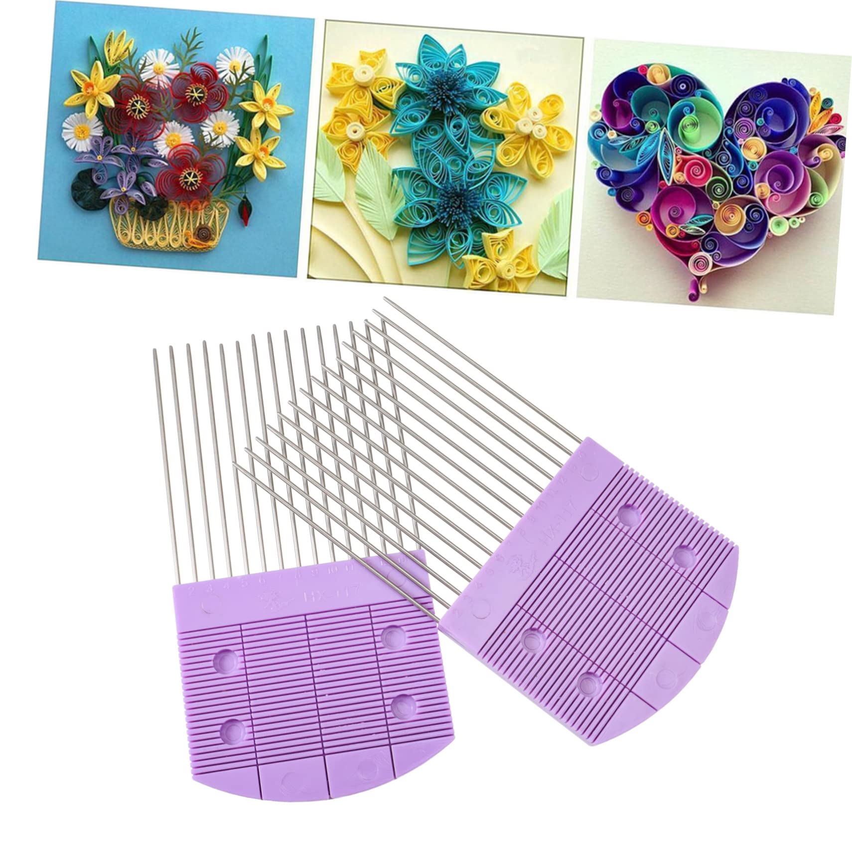 6-Piece DIY Quilling Tools Set - Paper Craft Combs, Crimper Pins, Weaving Supplies for Scrapbooking, Card Making & Home Decor (Purple)