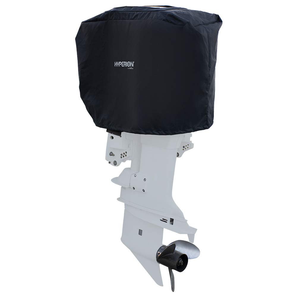 Hyperion Heavy Duty Waterproof Outboard Motor Cover with Built-in Solar Charger | Weatherproof Boat Engine Protection for Fishing, Boating & Marine Use