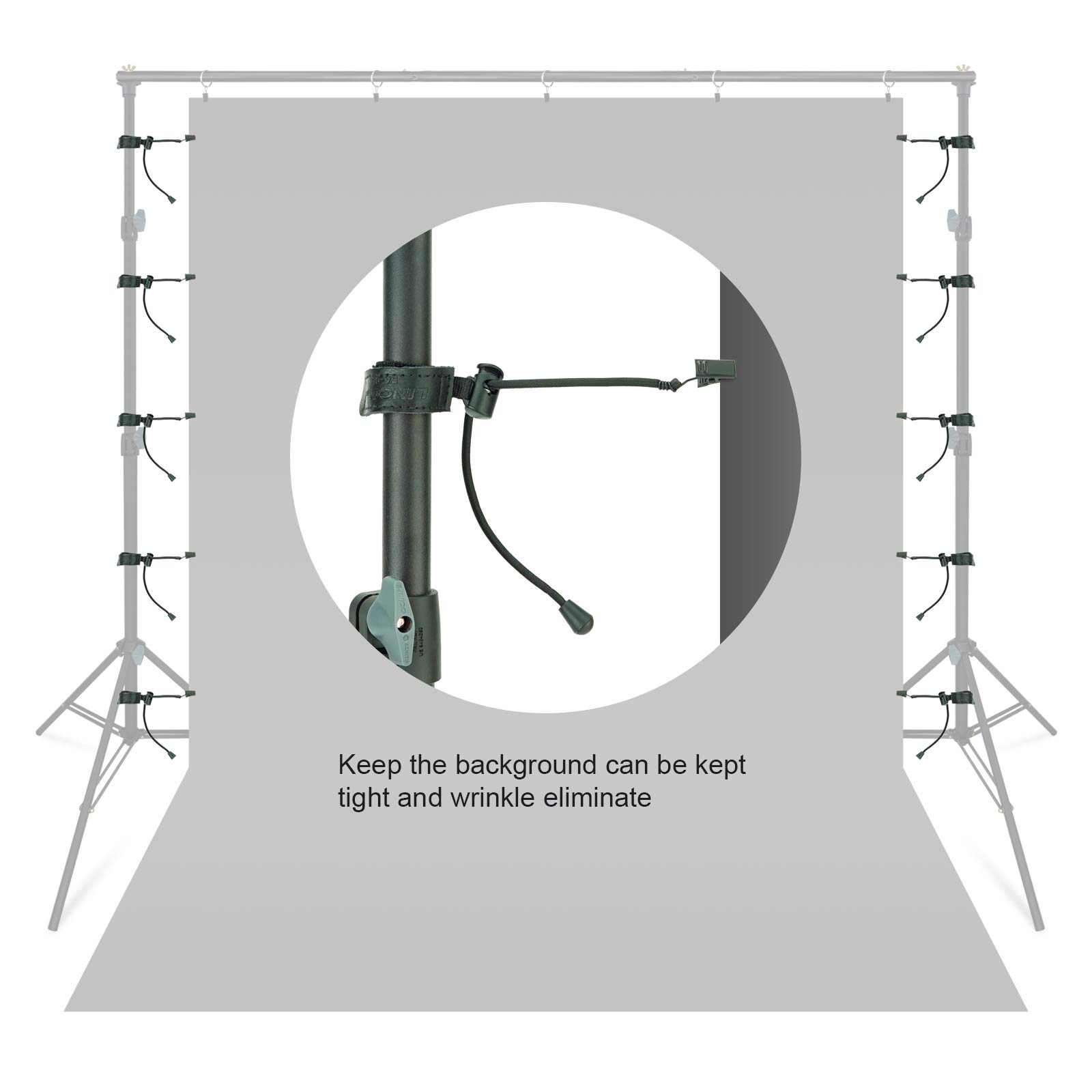 LINCO Lincostore 10-Pack Studio Backdrop Stand Clamp Clips - Heavy Duty Muslin Background Holder for Photography, Video Shooting & Live Streaming - Perfect for YouTube, TikTok, Wedding & Portrait Studios