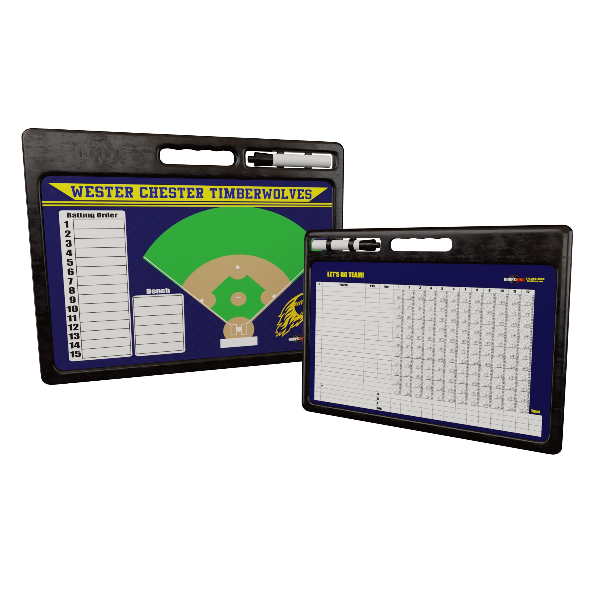 Custom Pro Baseball Softball Dry Erase Whiteboard with Handle & Marker Holder - Perfect Coaching Tool for Baseball & Softball Teams | Great Coach Gift for Training & Game Strategies