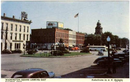 Vintage Photo Reprint of Washington Square Looking East in Bucyrus Ohio - Historical Wall Art for Home & Office Decor, Perfect for Living Rooms, Studies & Gifts