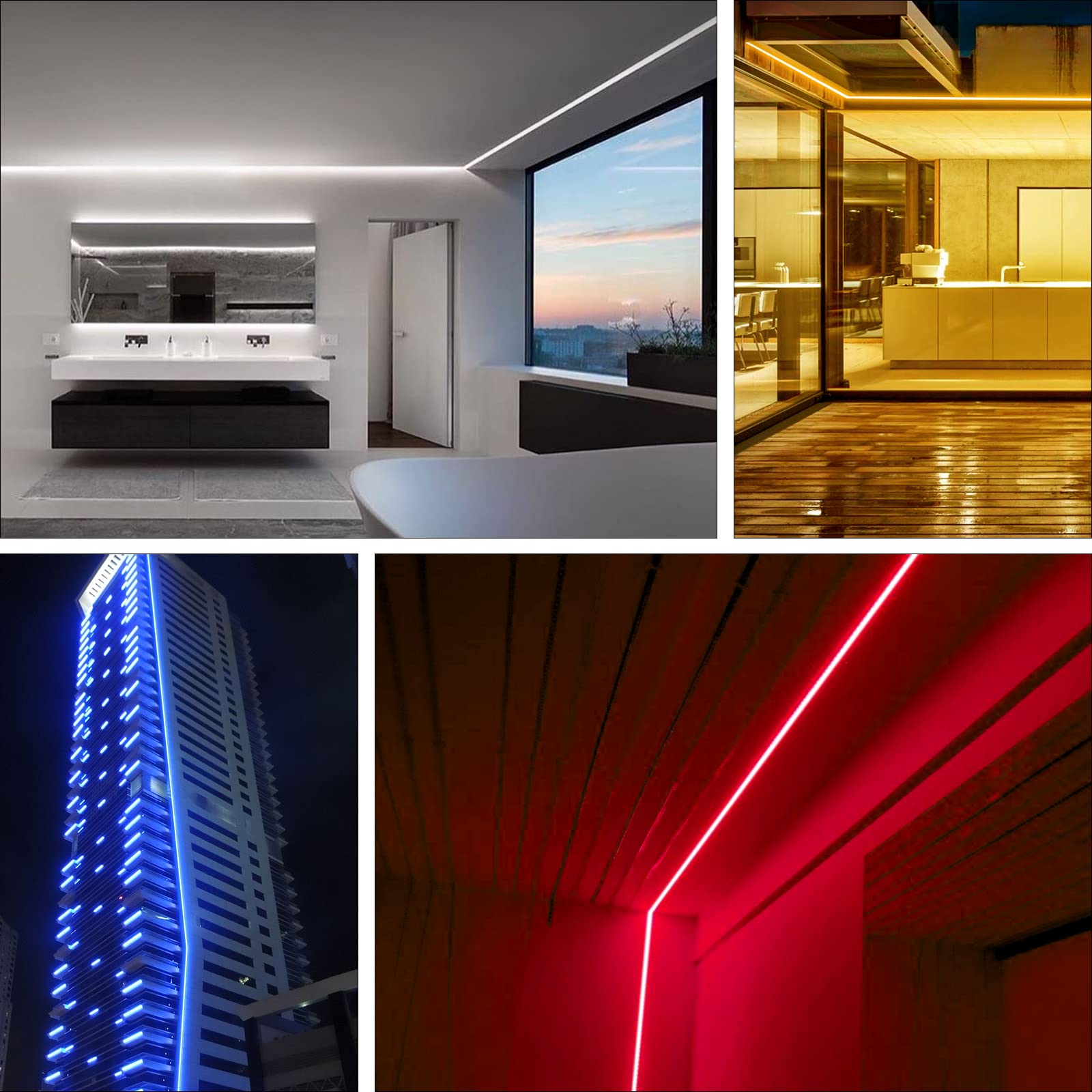 110V LED Neon Rope Light Cord - 4.92FT for 8x16mm Lights (3-Pack) - Party & Home Decor