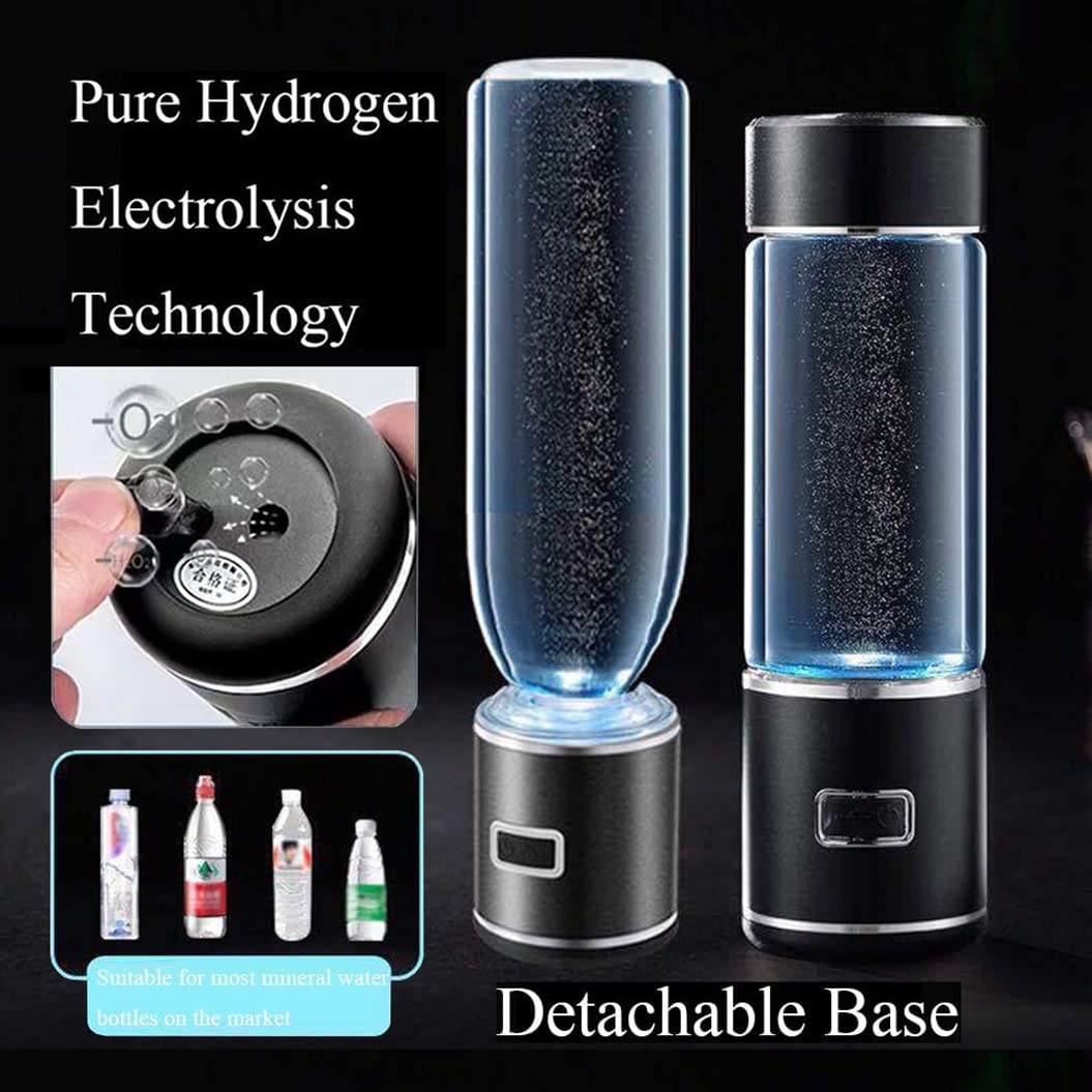 Portable Hydrogen-Rich Water Bottle with SPE PEM Technology - USB Rechargeable Alkaline Water Ionizer Generator for Home, Travel & Gym - Glass Hydrogen Water Cup for Detox & Hydration - Perfect for Daily Wellness, Outdoor Activities & Office Use
