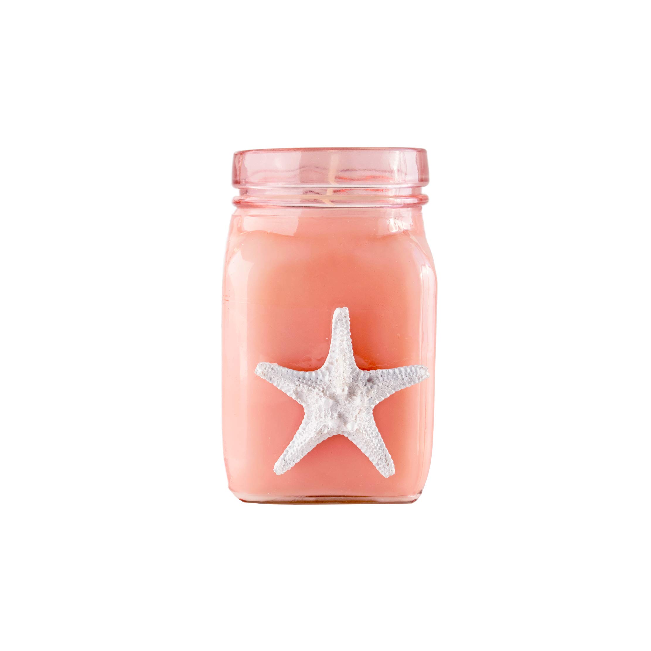Artisan Hand-Poured Mermaid Shore Soy Wax Candle - 8oz Natural Coastal Candle with Long-Lasting Pink Sands Citrus Fragrance (50+ Hours Burn Time) - Perfect for Beach House Decor, Spa Relaxation & Romantic Gifts