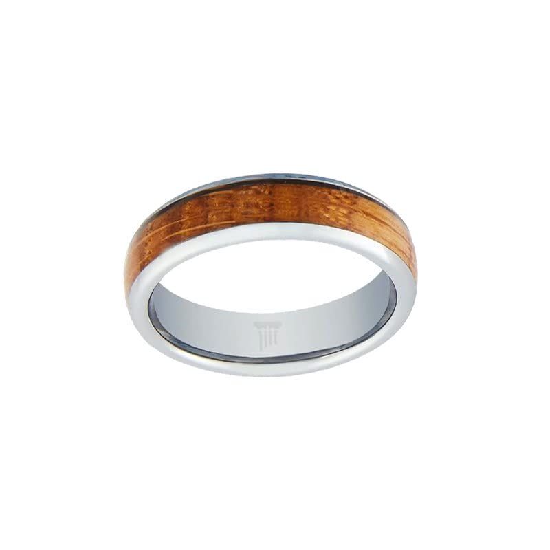 Premium 6mm Bourbon Barrel Wood & Tungsten Ring for Men - Whiskey Barrel Wood Inlay Wedding Band, Comfort Fit Rustic Anniversary Gift - Perfect for Weddings, Engagements & Special Occasions