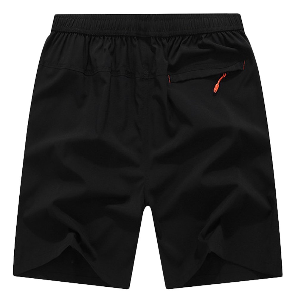 Big and Tall Quick Dry Men's Shorts with Pockets - Black (Size M) | Comfortable Athletic & Casual Wear for Outdoor Activities, Gym, Running, and Travel
